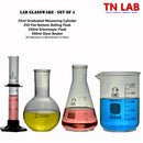 TN LAB Supply Lab Set of 4, 500ml Beaker - 250ml Erlenmeyer Flask - 250ml Flat Bottom Boiling Flask - 25ml Graduated Measuring Cylinder