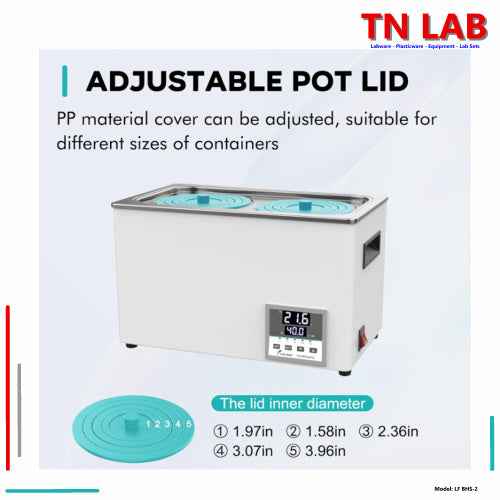 Water Bath BHS-2 Dual Hole Digital Control with 360 Degree Heating 2-Holes