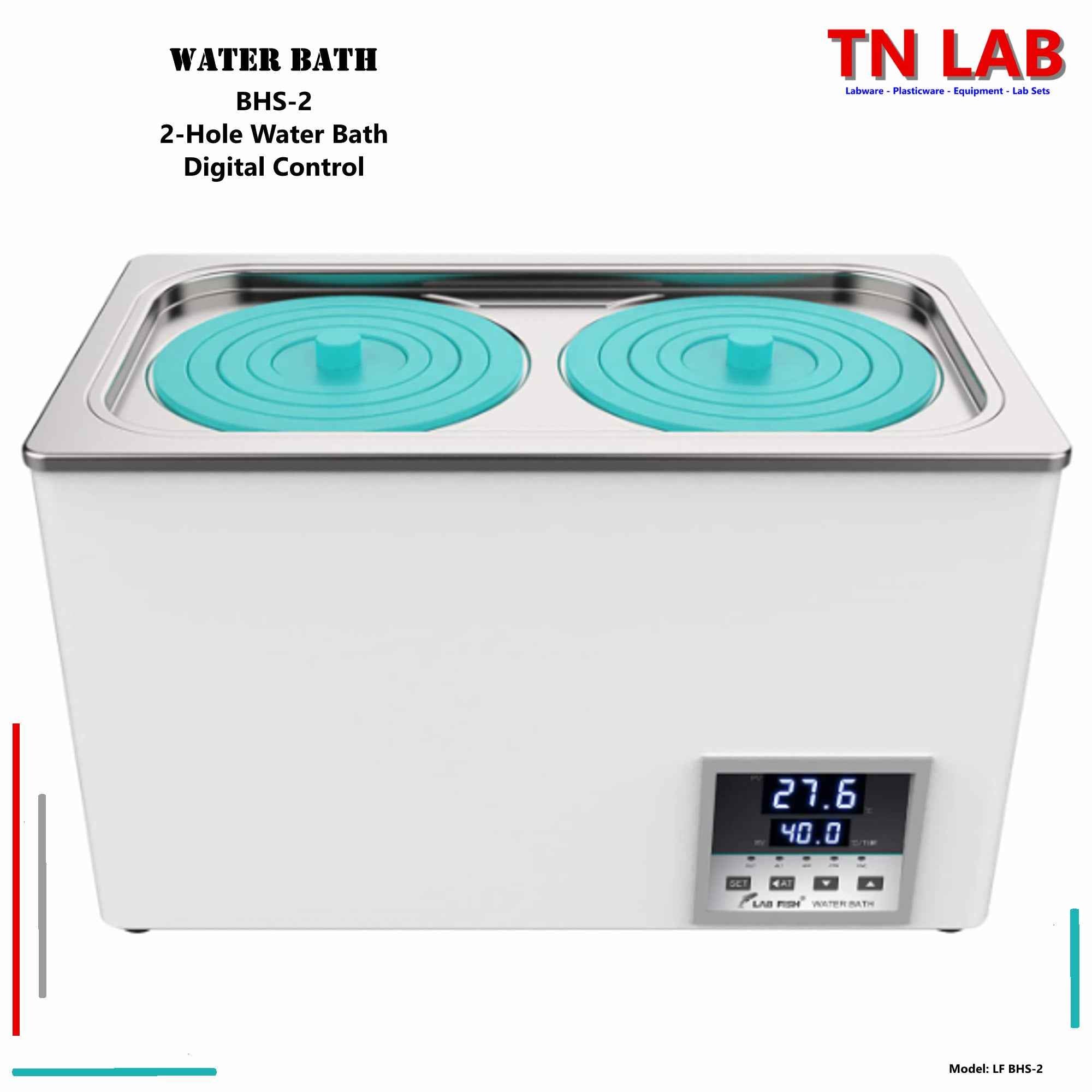 Water Bath BHS-2 Dual Hole Digital Control with 360 Degree Heating 2-Holes
