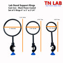 TN LAB Supply Laboratory Stand Rings Set of 3 Rings Dimensions