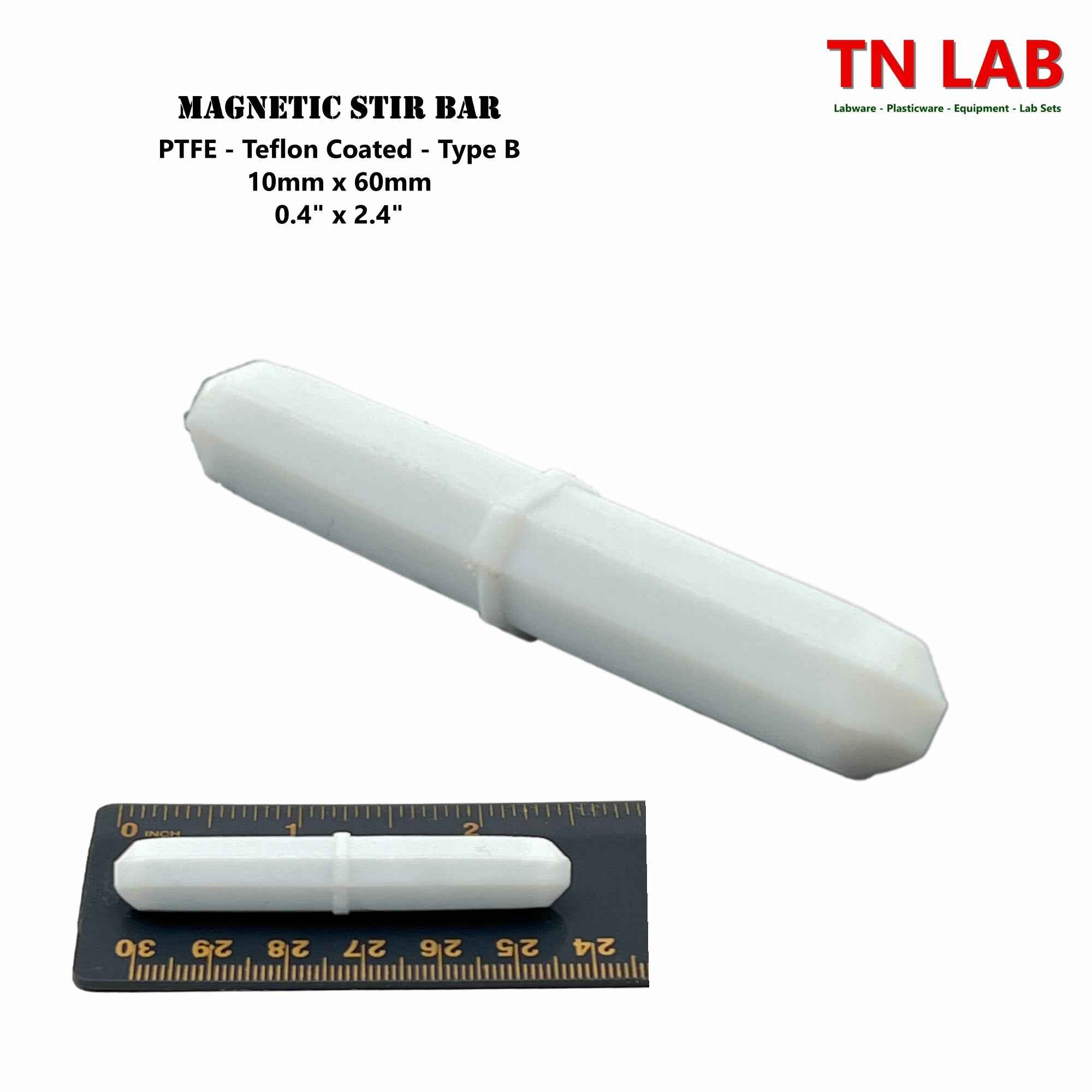 Magnetic Stir Bars Teflon® Coated 10 mm x 60 mm PTFE Type B