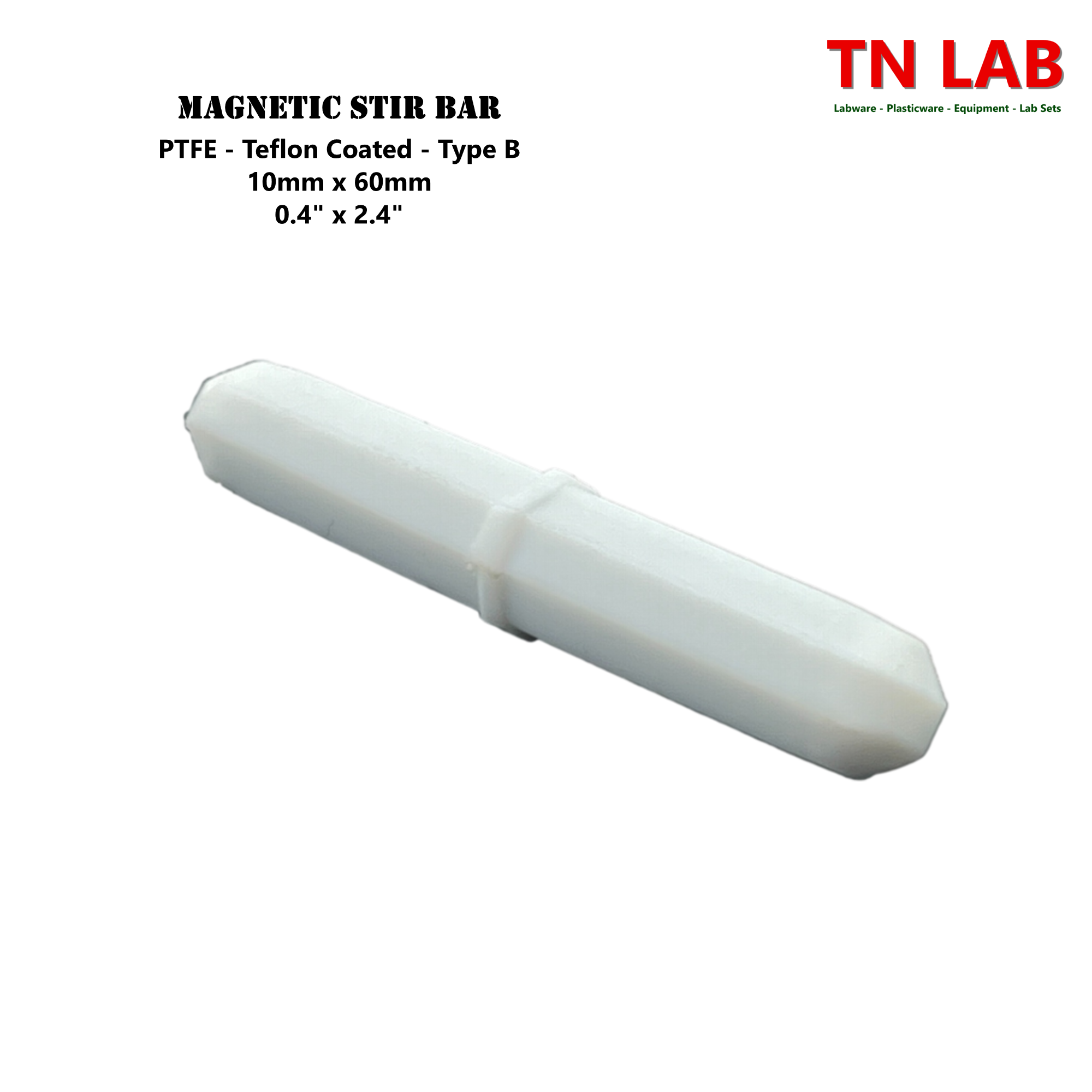 Magnetic Stir Bars Teflon® Coated 10 mm x 60 mm PTFE Type B