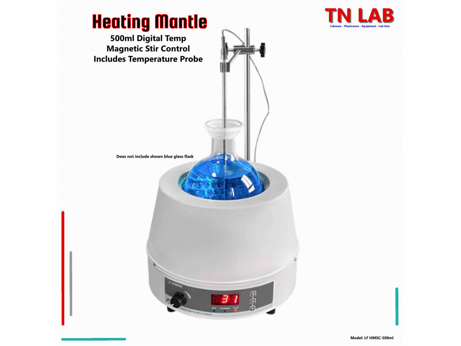 Heating Mantle HMSC 500ml Digital Heat Control and Digital Magnetic Stirrer Control