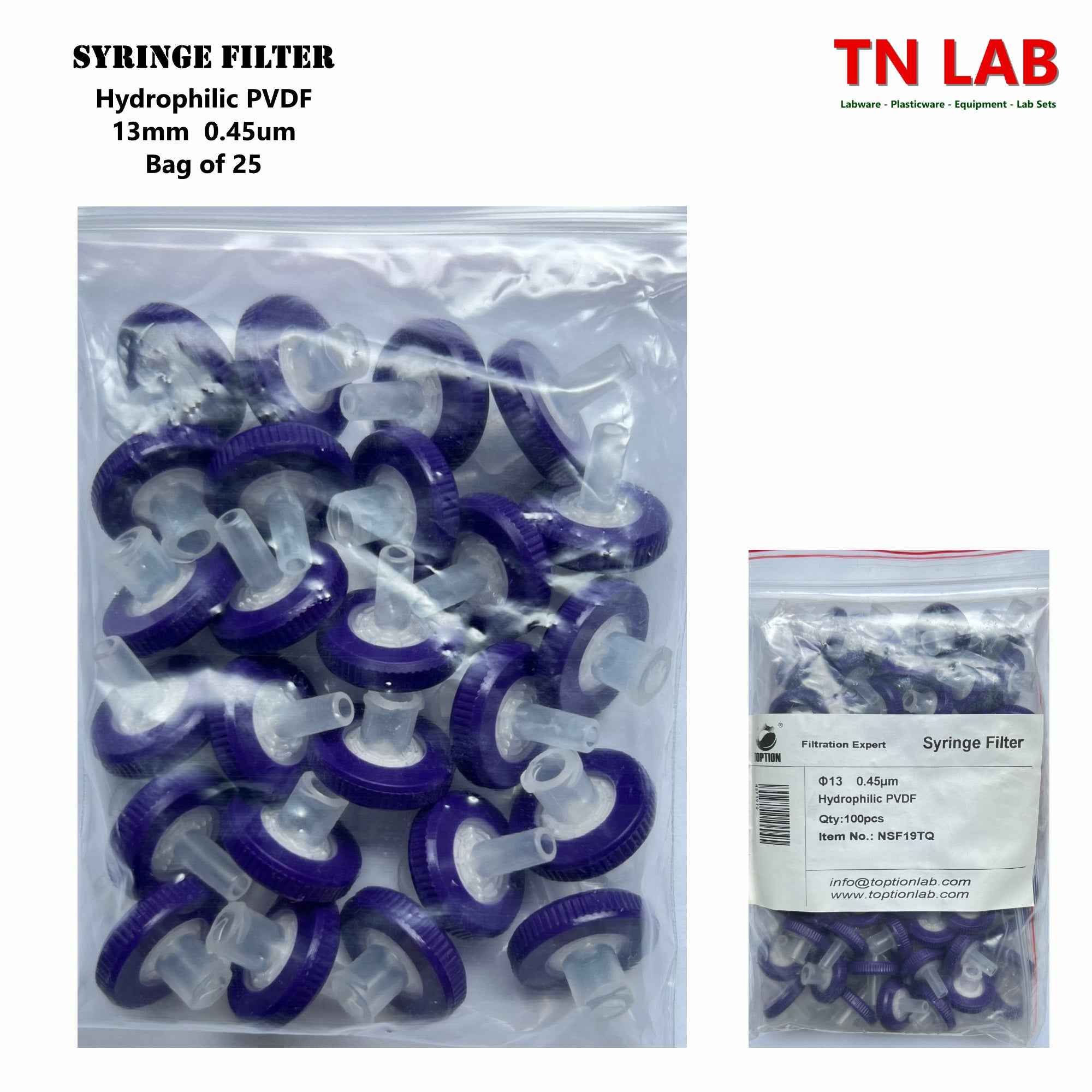 13mm Syringe Filters PES NYLON66 PTFE PVDF Hydrophilic