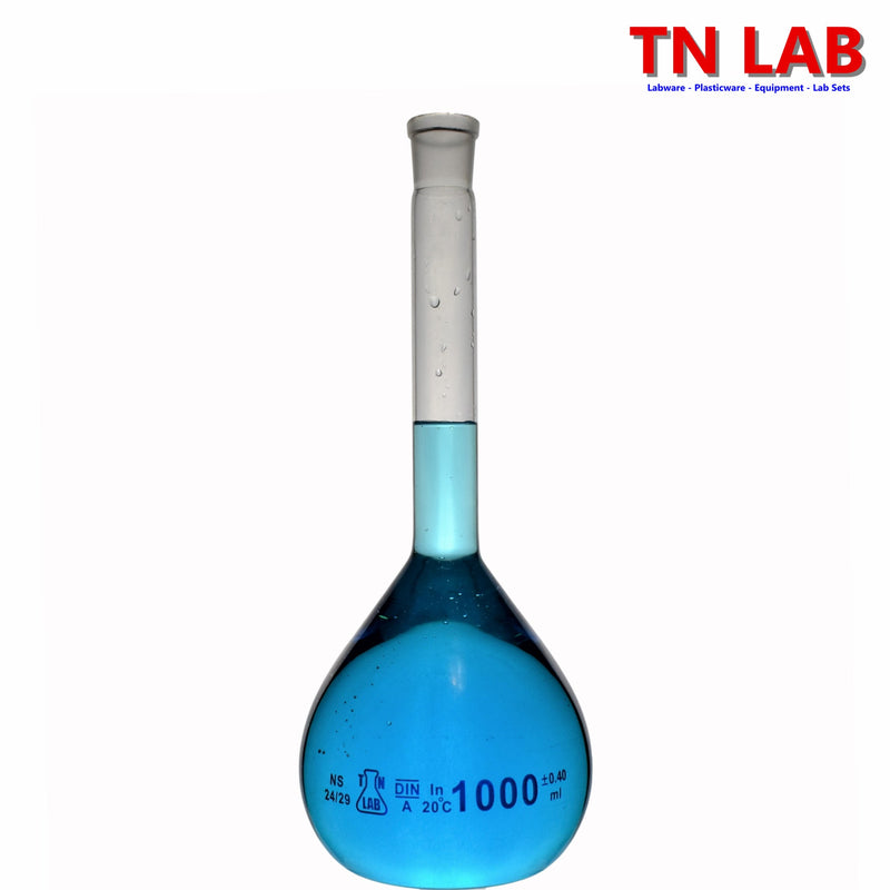 TN LAB Supply 1000ml 1L Volumetric Flask Class A Borosilicate 3.3 Glass