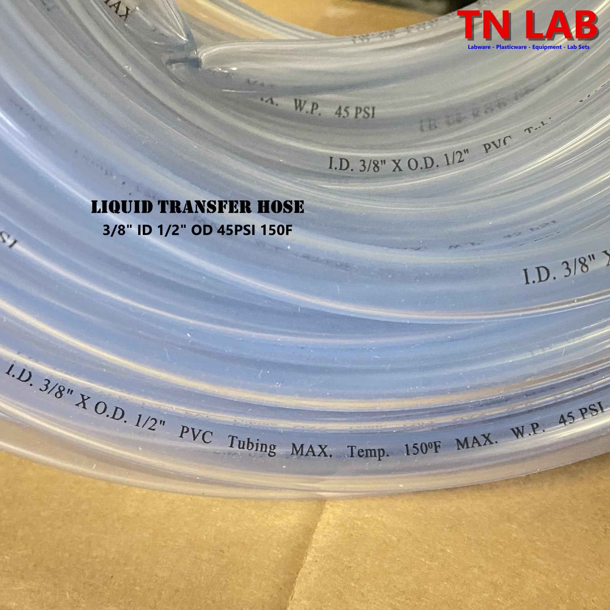 Hose PVC 3/8" ID 1/2" OD Fluid Liquid Air Transfer Hose