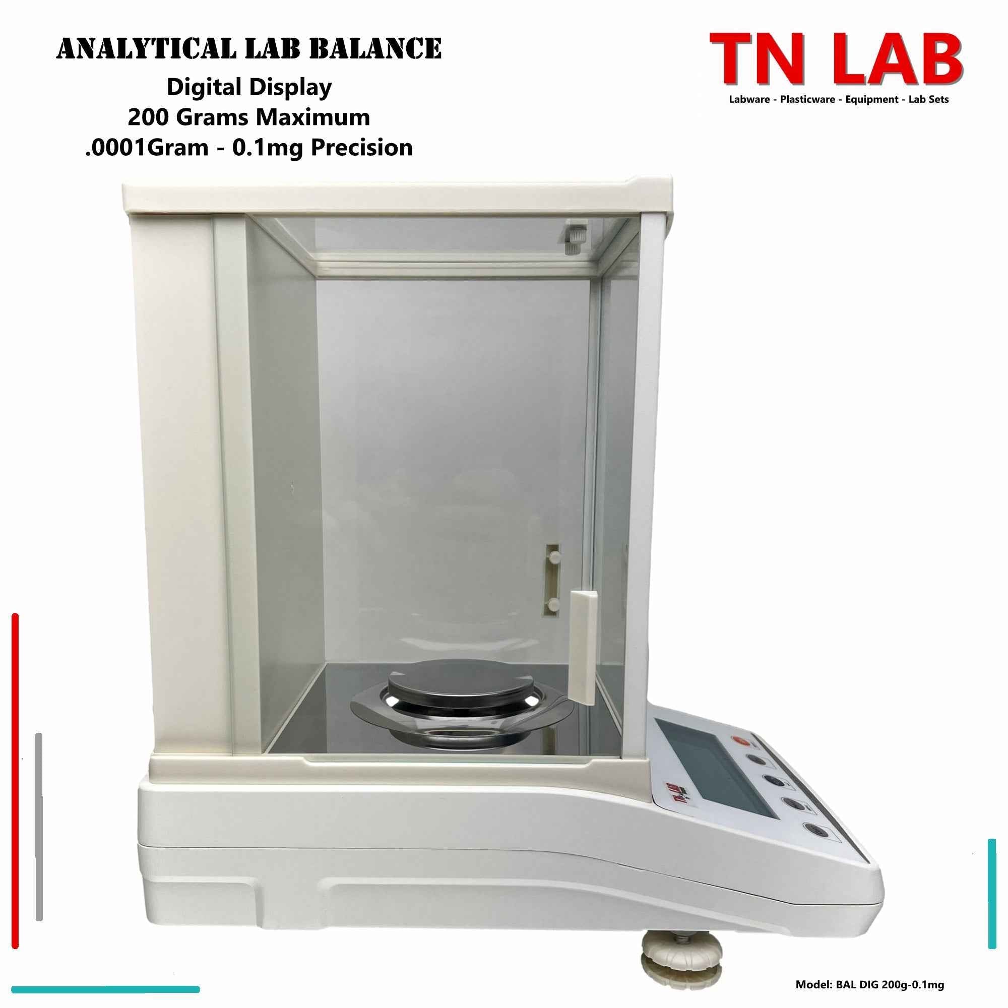 Analytical Balance Digital - 200 grams - 0.0001 gram Push Button Control and Display Screen - TN LAB Supply