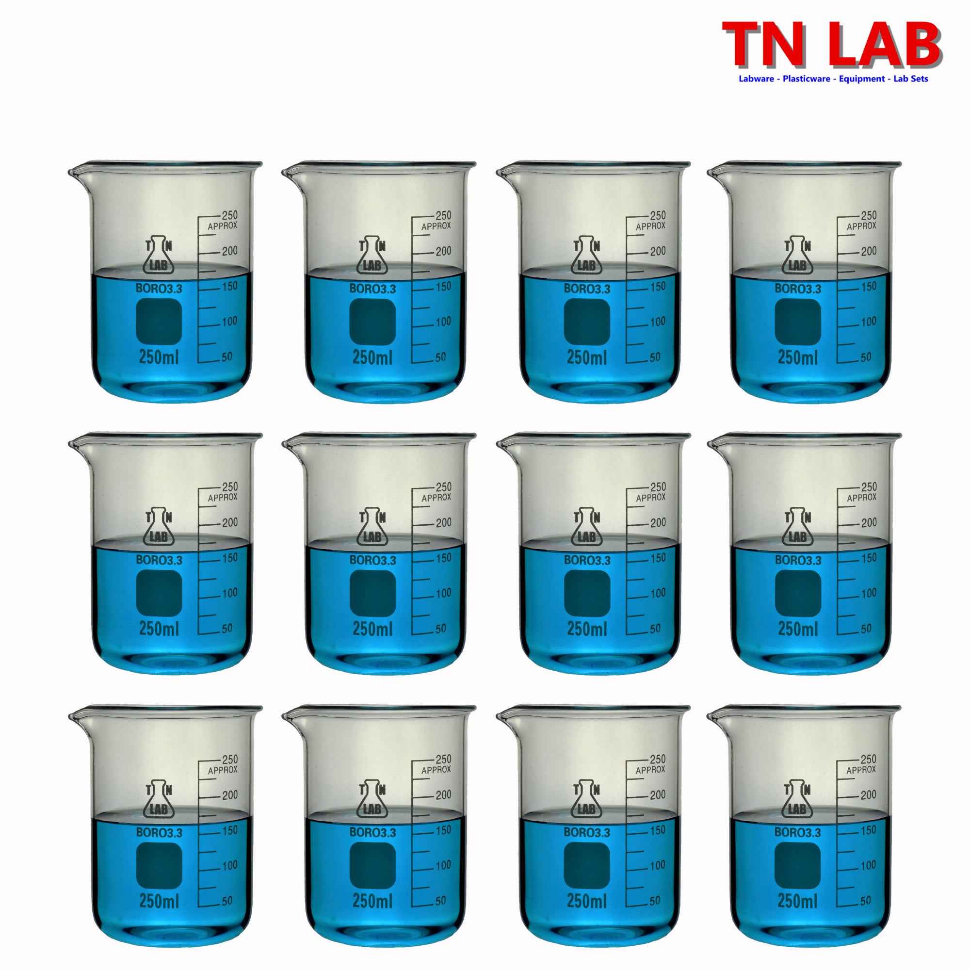 Beaker Borosilicate Glass with Graduations 250ml - TN LAB Supply