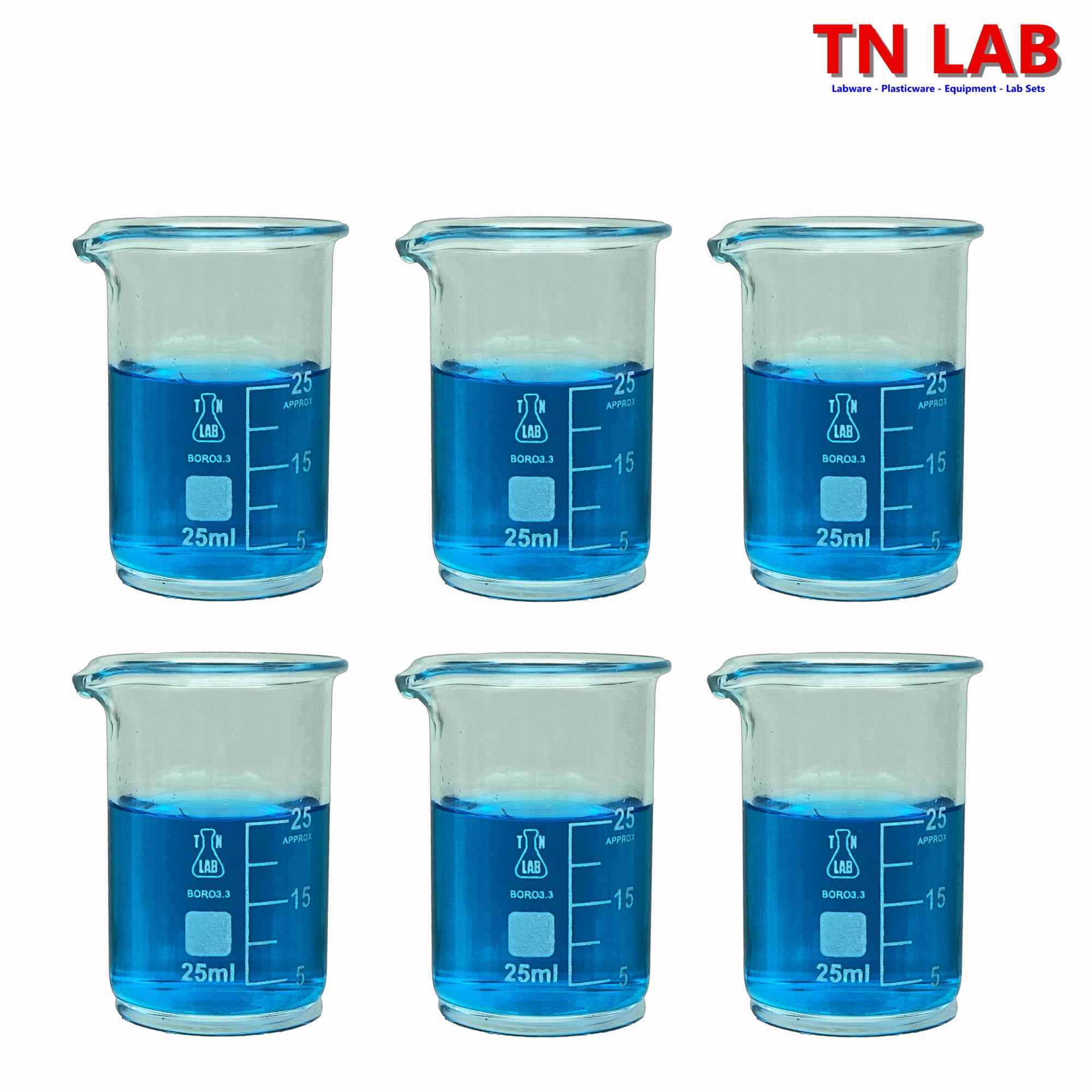 Beaker Borosilicate Glass with Graduations 25ml - TN LAB Supply