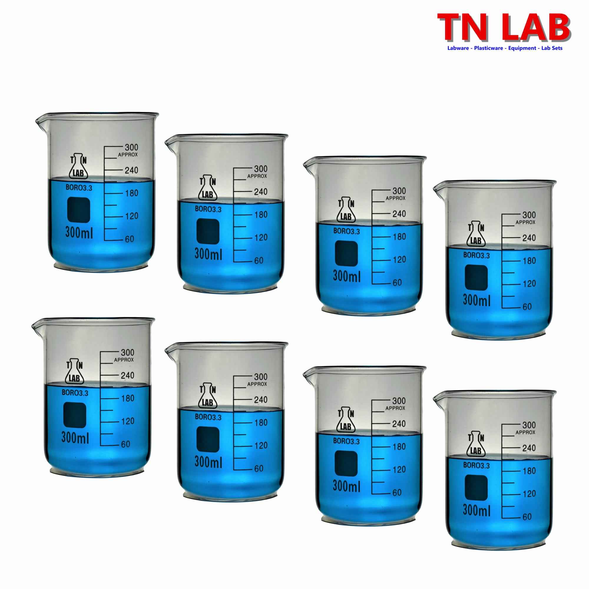 Beaker Borosilicate Glass with Graduations 300ml - TN LAB Supply
