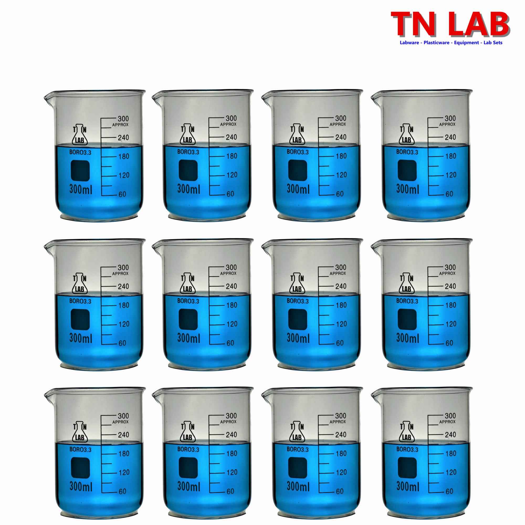 Beaker Borosilicate Glass with Graduations 300ml - TN LAB Supply