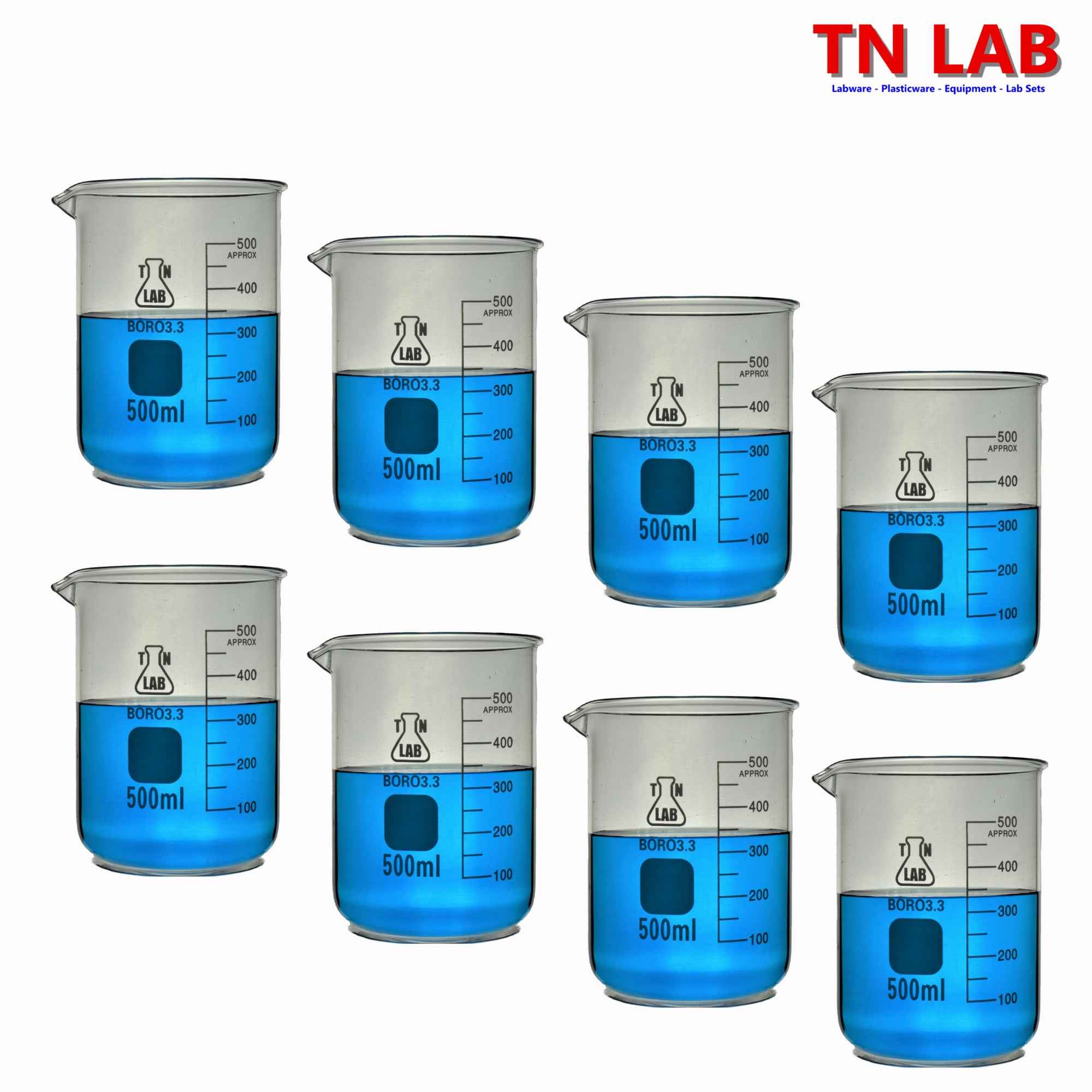 Beaker Borosilicate Glass with Graduations 500ml - TN LAB Supply
