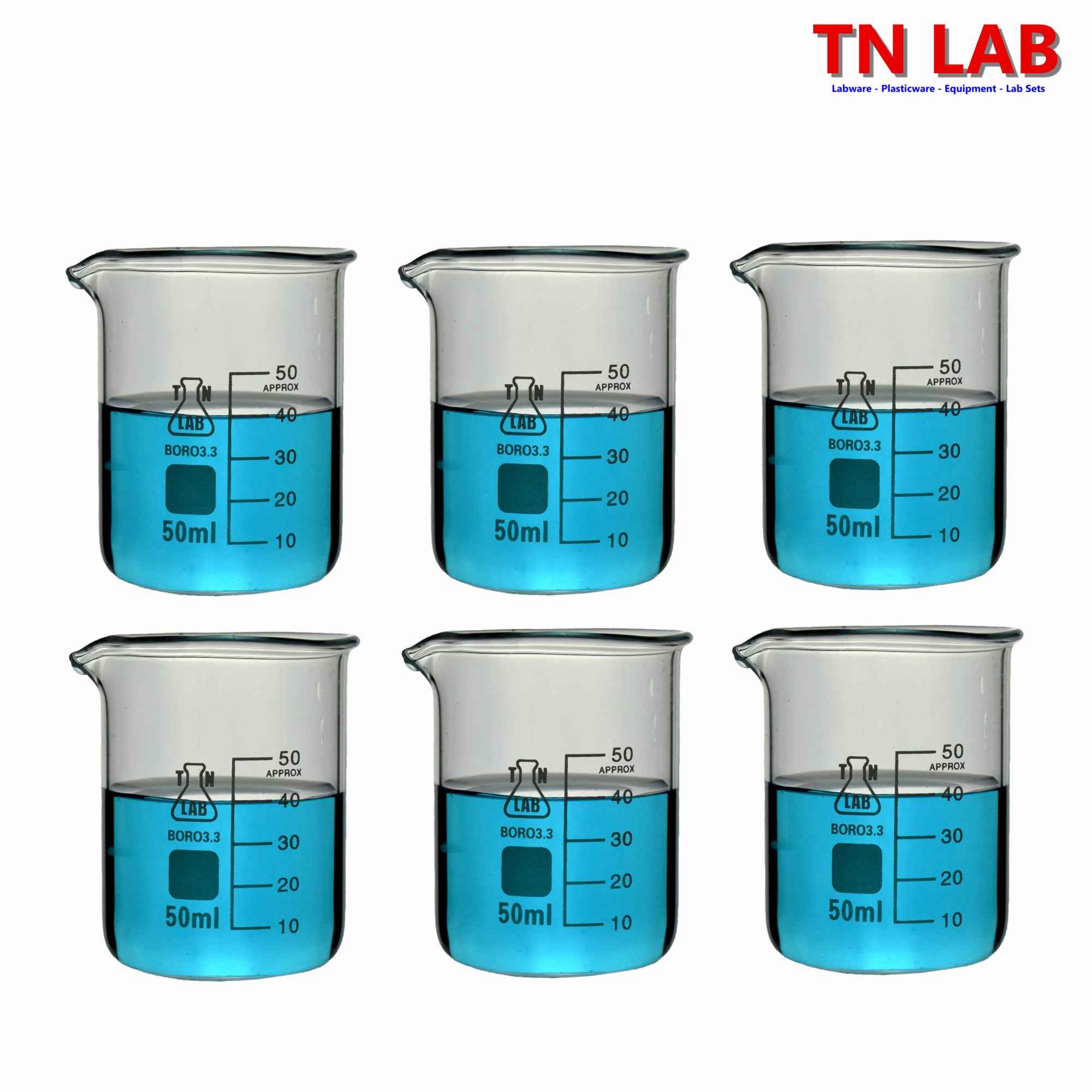 Beaker Borosilicate Glass with Graduations 50ml - TN LAB Supply