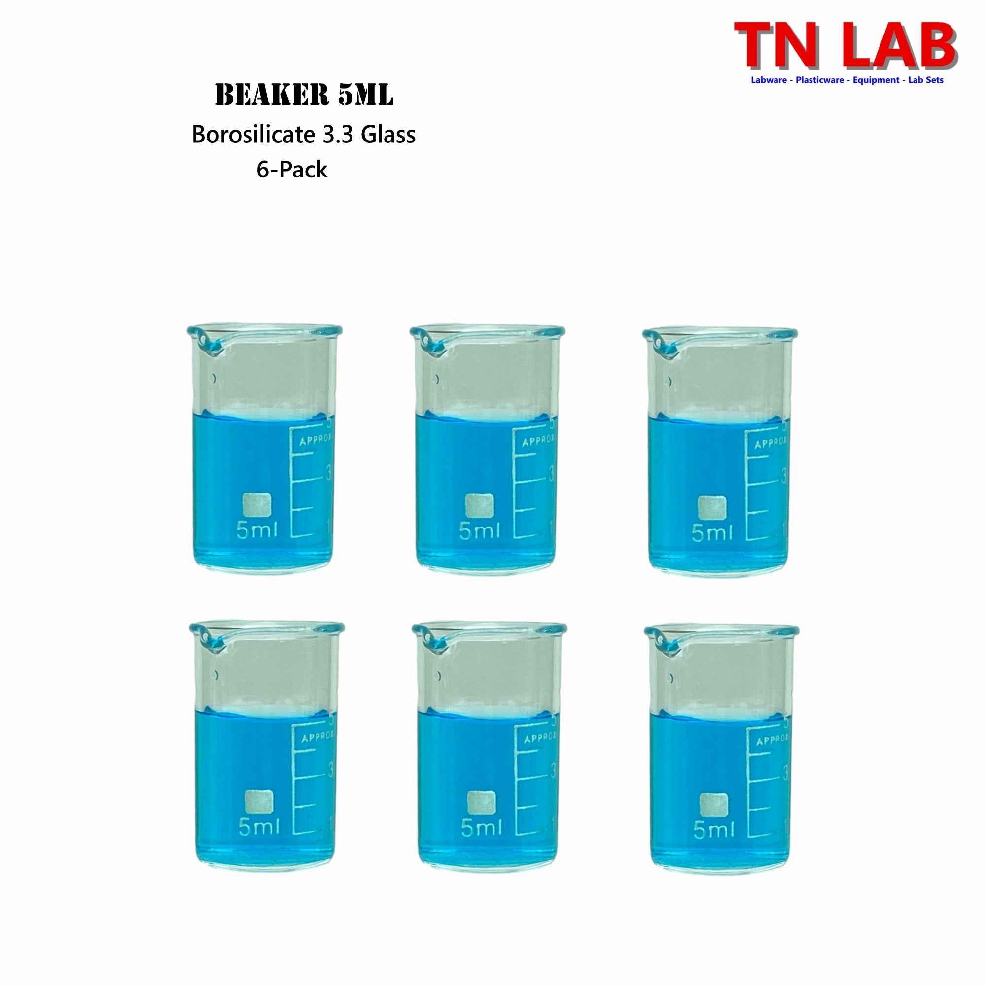 Beaker Borosilicate Glass with Graduations 5ml - TN LAB Supply