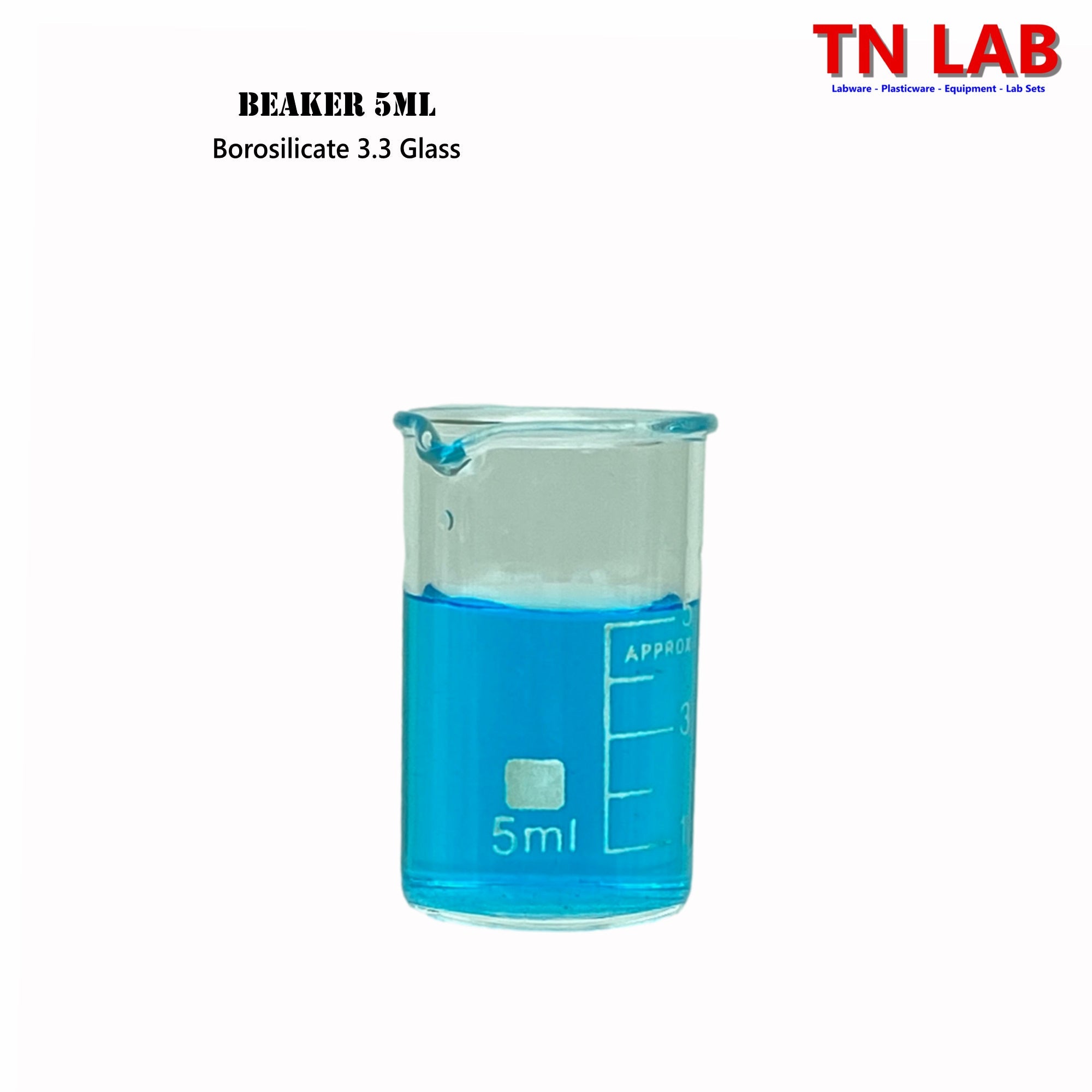 Beaker Borosilicate Glass with Graduations 5ml - TN LAB Supply
