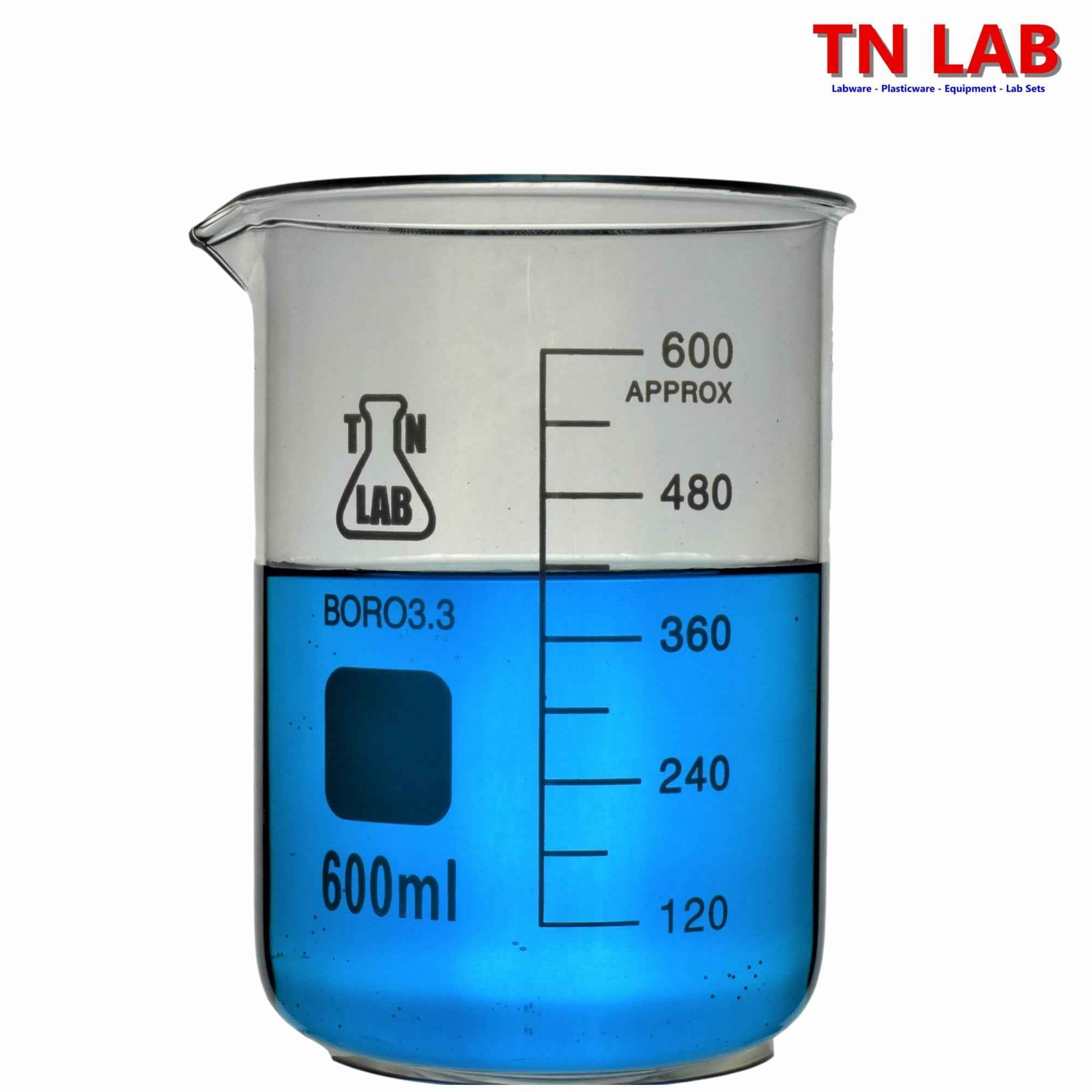 Beaker Borosilicate Glass with Graduations 600ml - TN LAB Supply