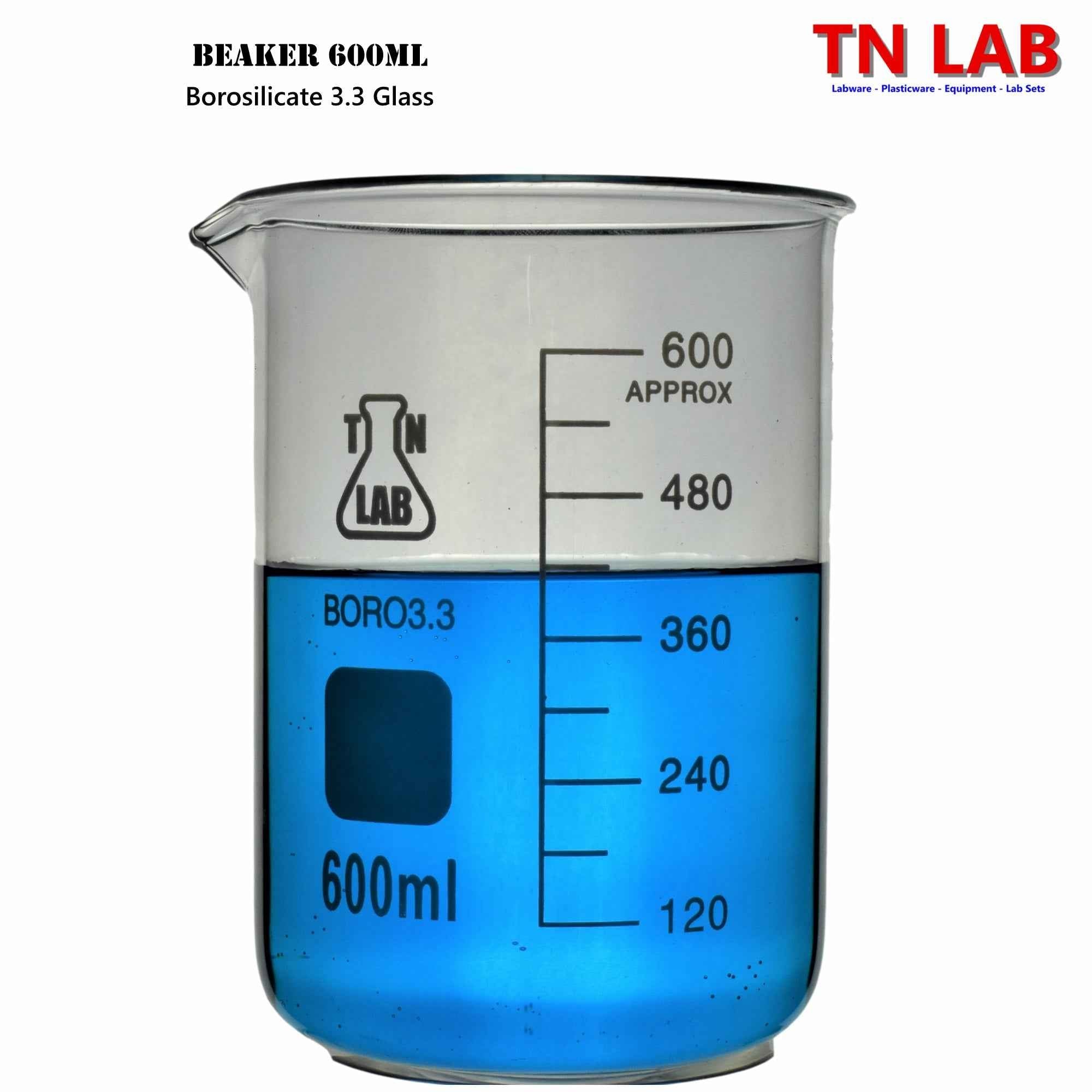 Beaker Borosilicate Glass with Graduations 600ml - TN LAB Supply