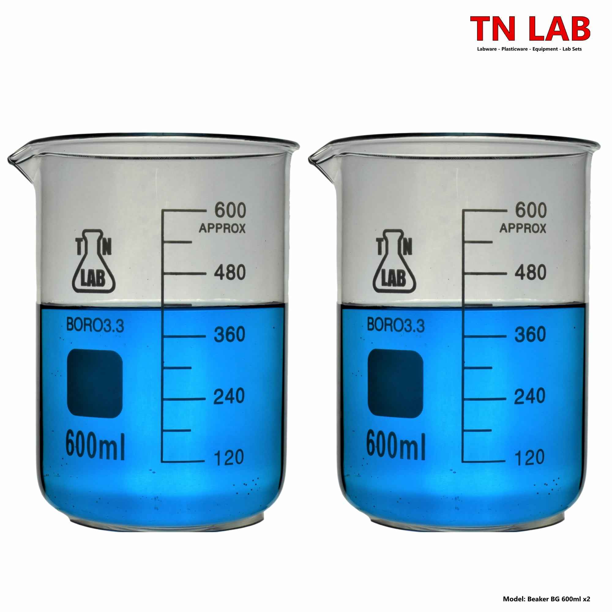 Beaker Borosilicate Glass with Graduations 600ml - TN LAB Supply
