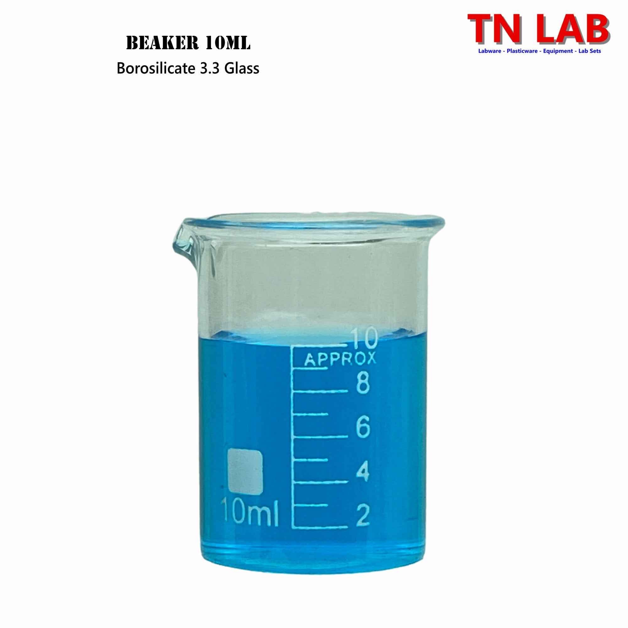 Beaker Set Borosilicate Glass 5 - Piece Small SET 5ml - 10ml - 25ml - 50ml - 100ml - TN LAB Supply