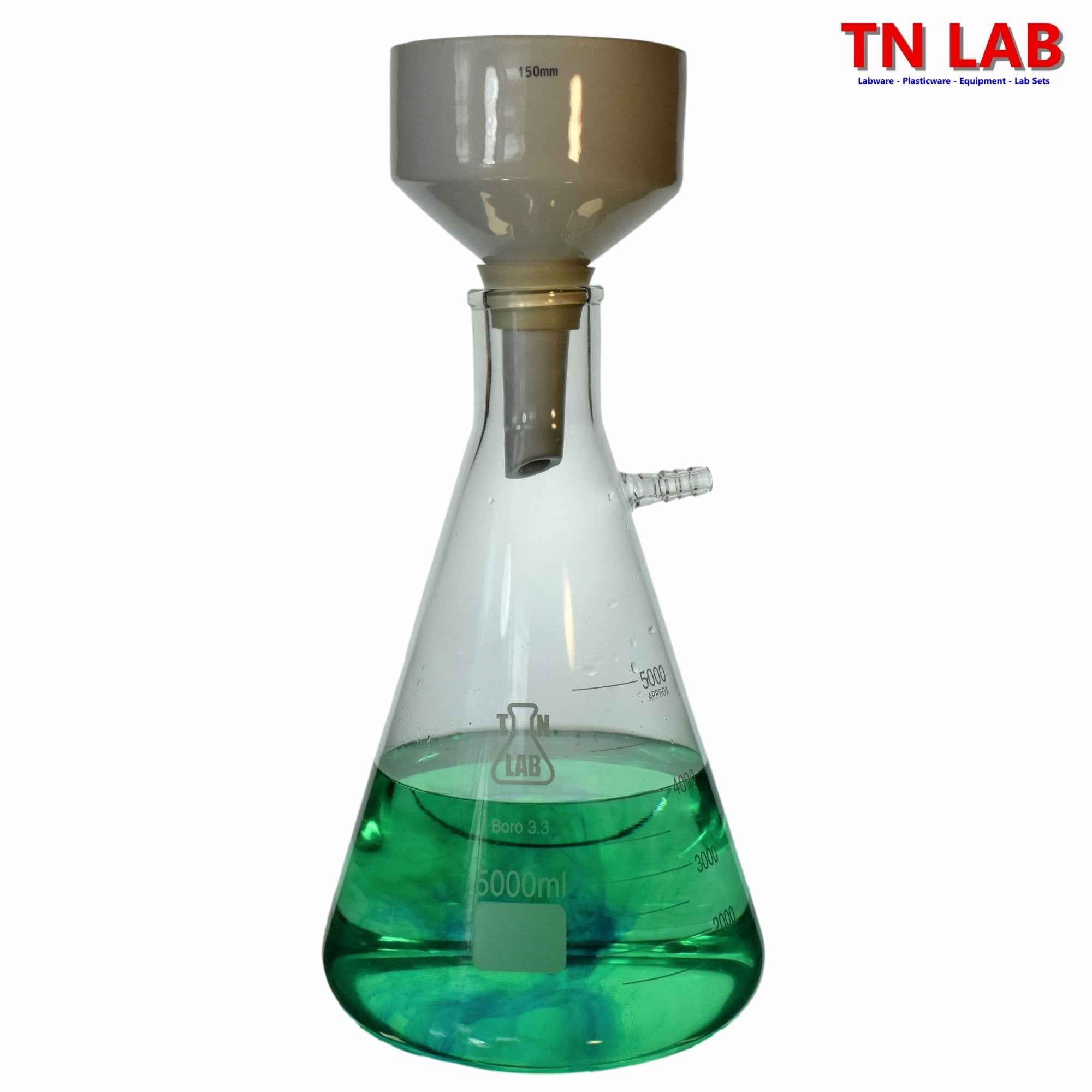 Buchner Funnel Kit Filter Flask SET 150mm Funnel and 5000ml Vacuum Flask - TN LAB Supply