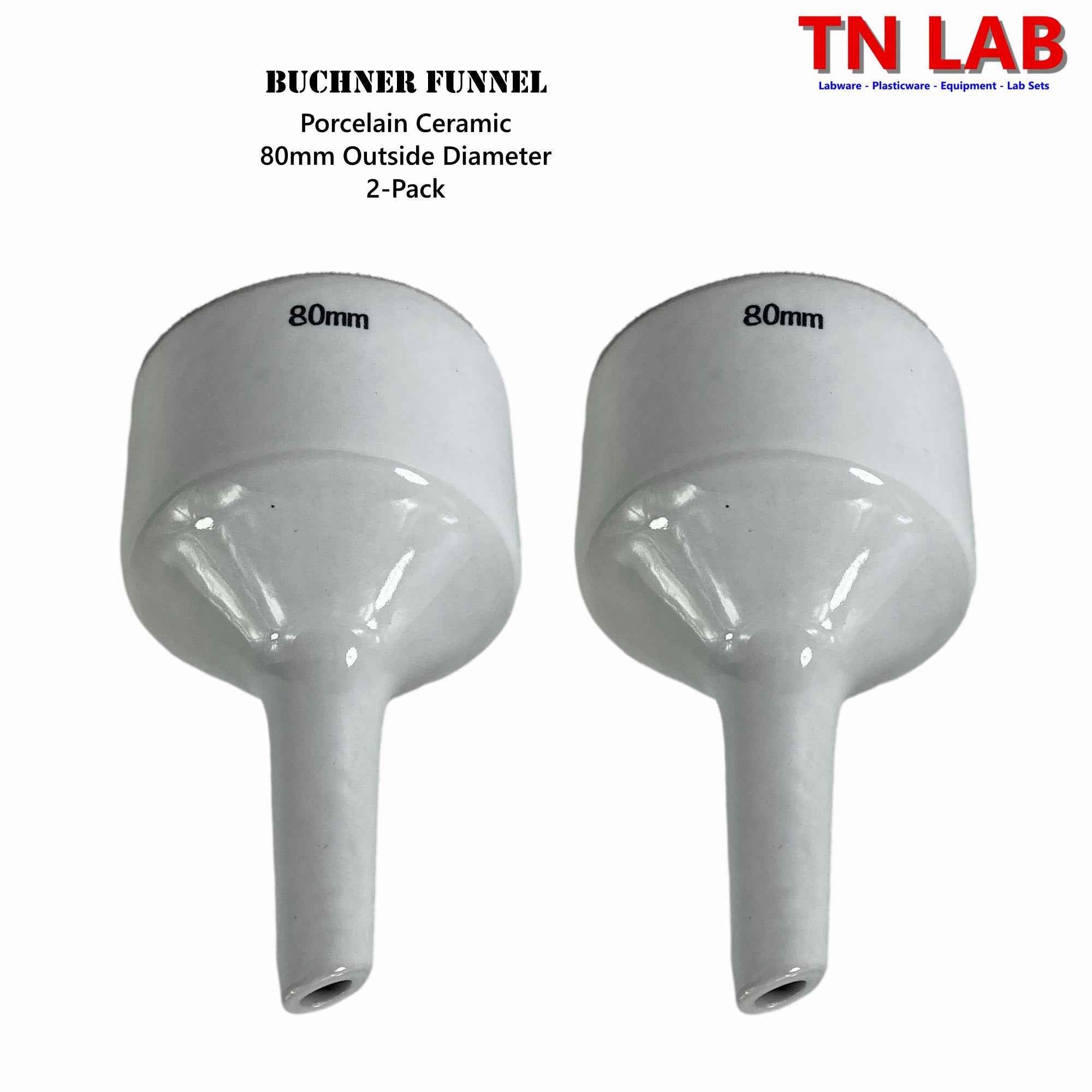 Buchner Funnel Porcelain Vacuum Filter Funnel 080mm - 8cm - TN LAB Supply