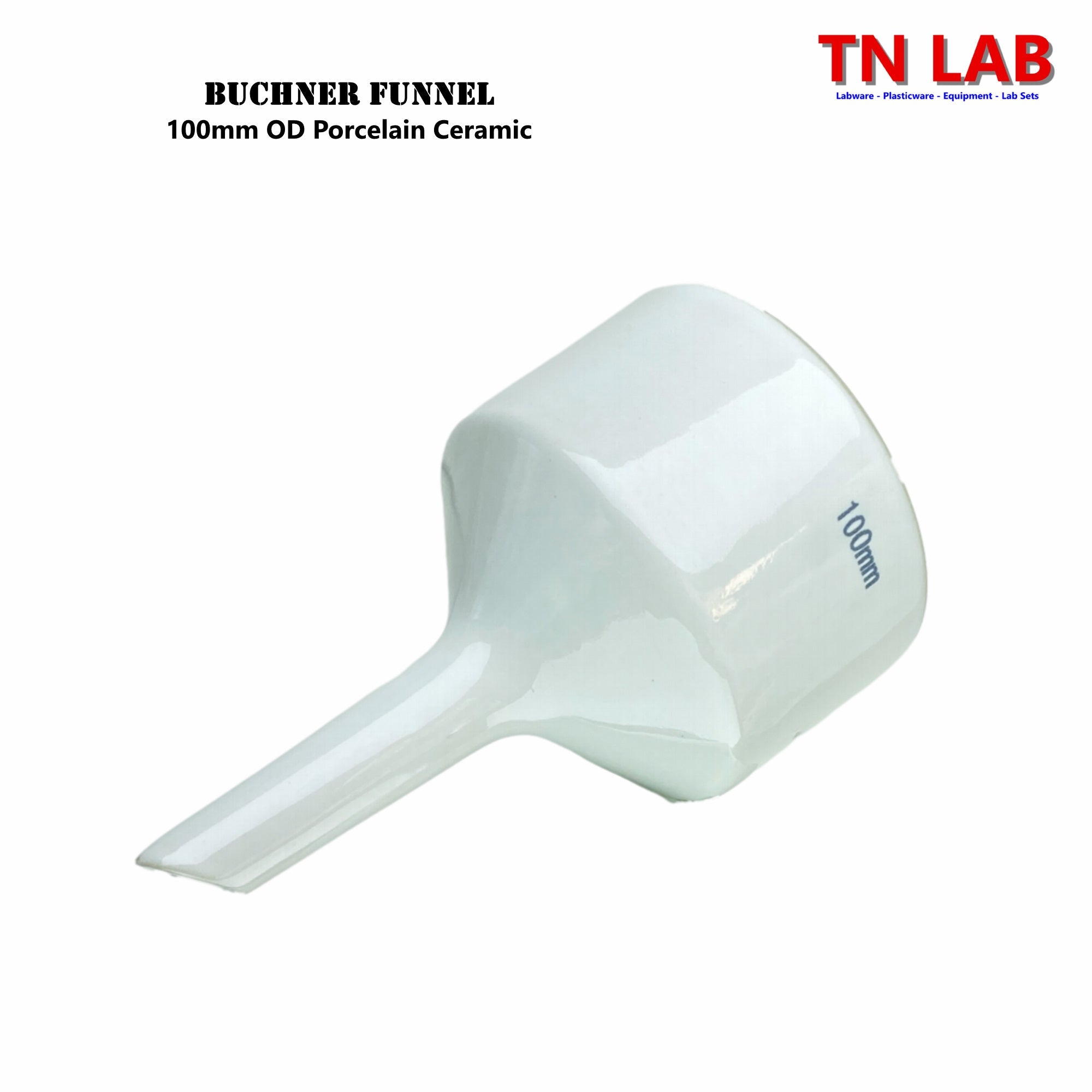 Buchner Funnel Porcelain Vacuum Filter Funnel 100mm - 10cm - TN LAB Supply
