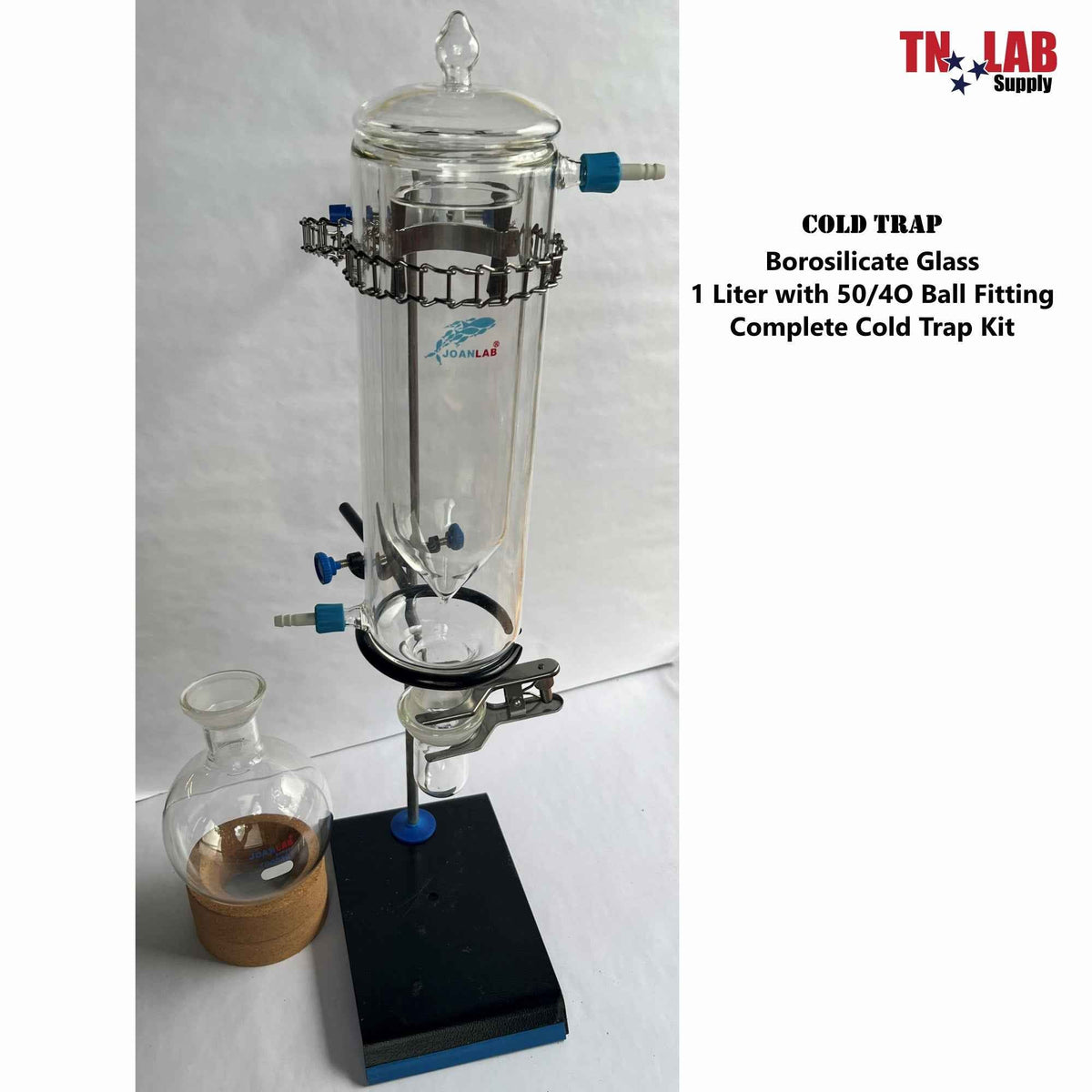 Cold Trap Dewar Style 1500ml 1.5L Dry Ice Cork Ring Stand Complete Set - TN LAB Supply