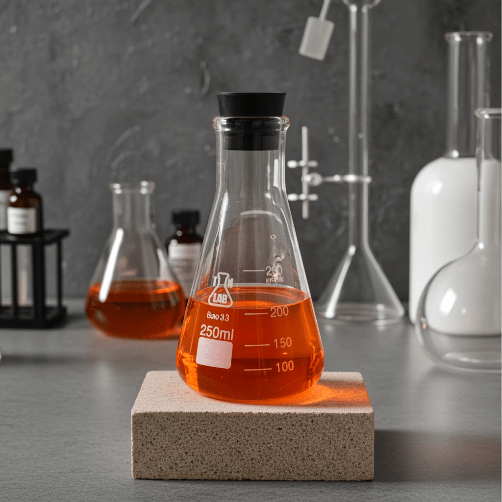 Erlenmeyer Flask Borosilicate 3.3 Glass 250ml w - Rubber Stopper - TN LAB Supply