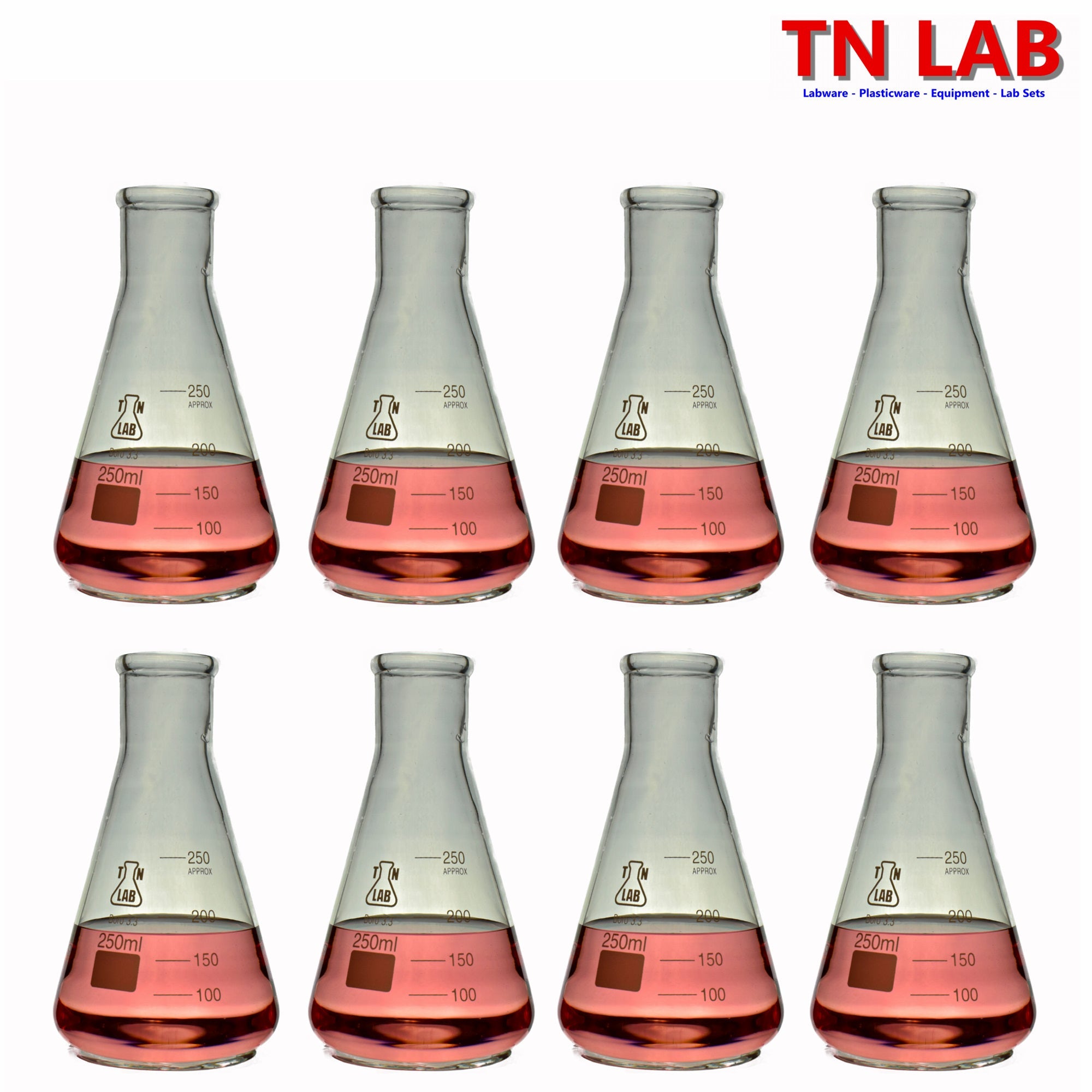 Erlenmeyer Flask Borosilicate Glass Conical Flask 250ml - TN LAB