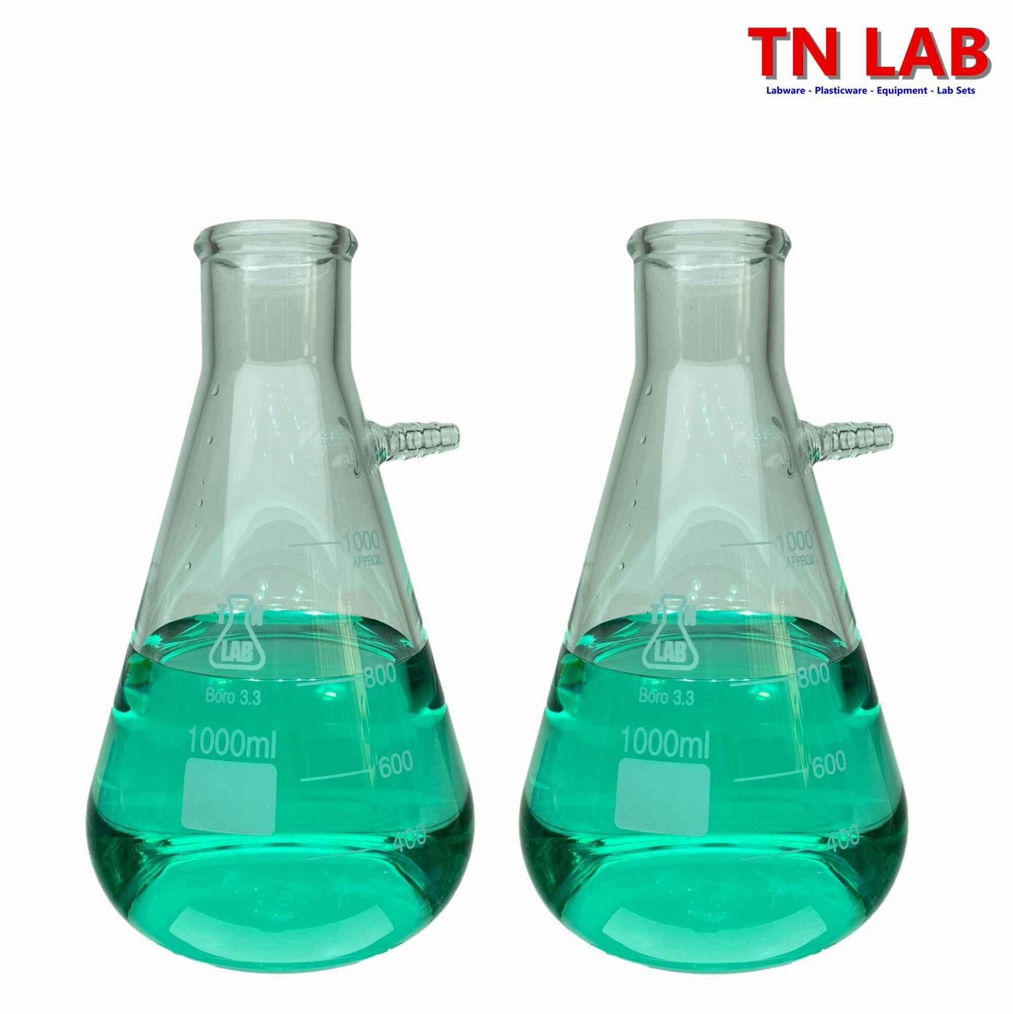 Filter Flask Borosilicate Glass Buchner Vacuum Flask Side Arm 1000ml 1L - TN LAB Supply