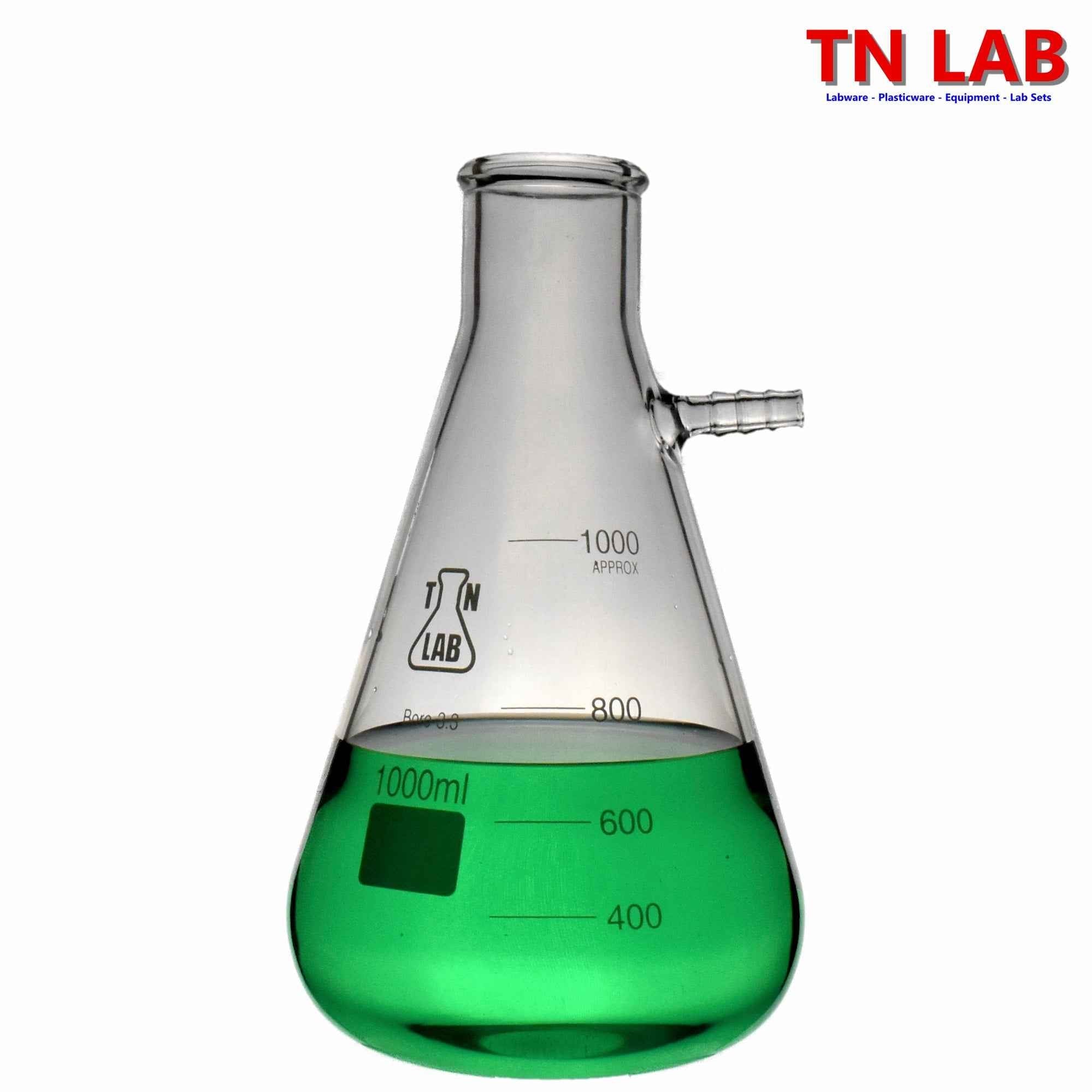 Filter Flask Borosilicate Glass Buchner Vacuum Flask Side Arm 1000ml 1L - TN LAB Supply
