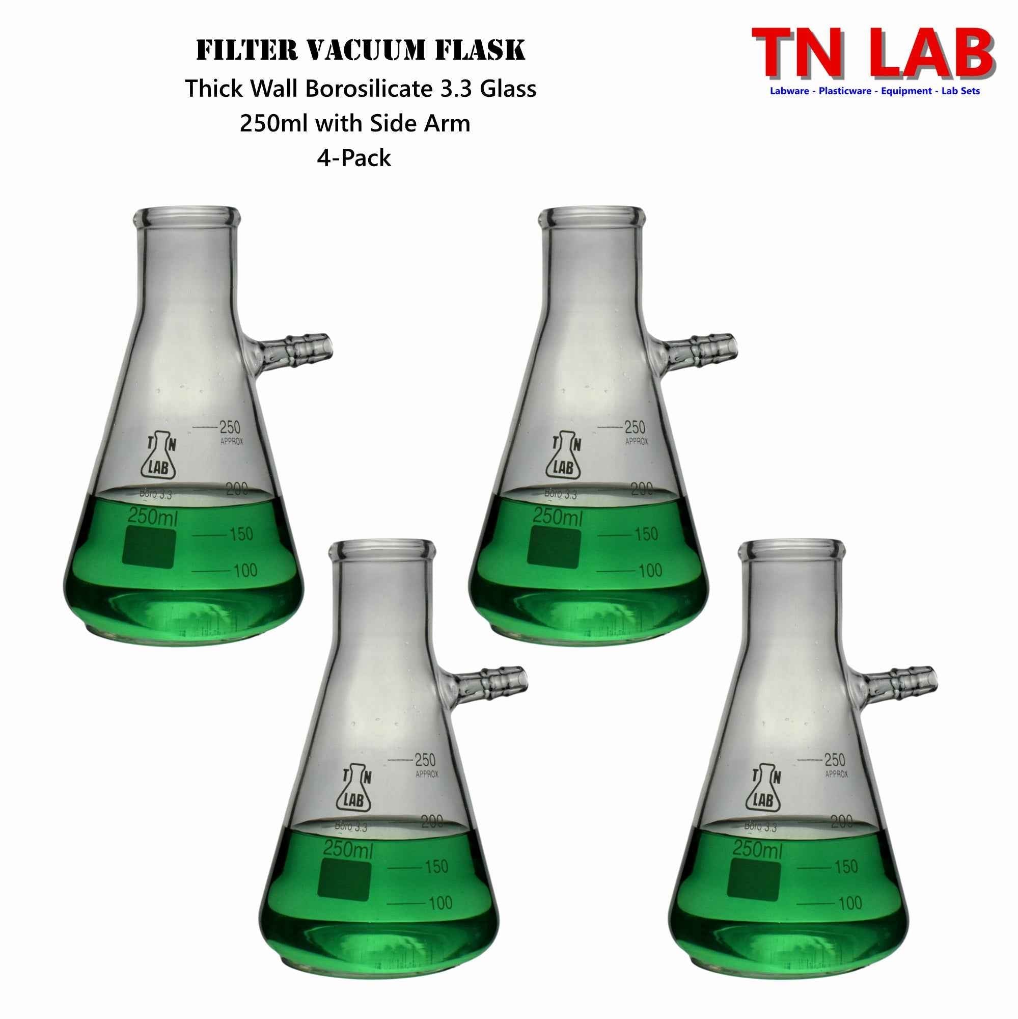 Filter Flask Borosilicate Glass Buchner Vacuum Flask Side Arm 250 ml - TN LAB Supply