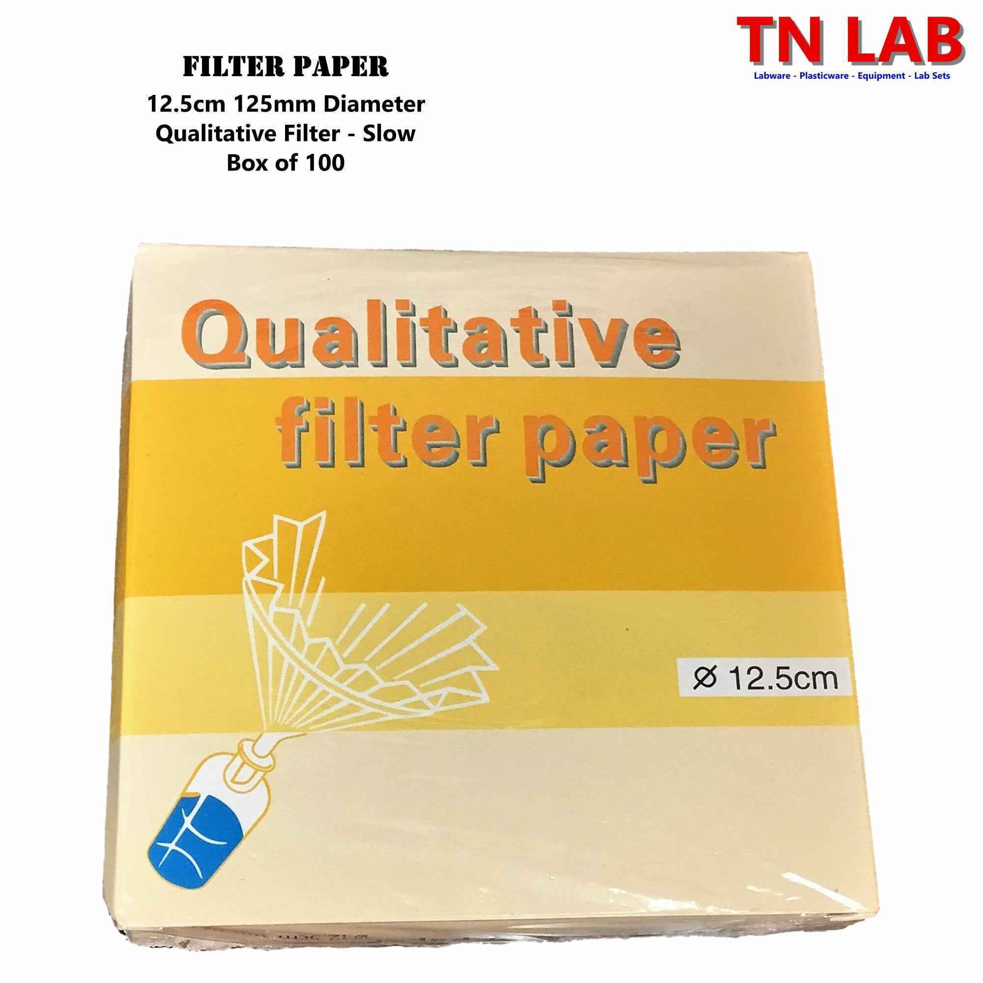 Filter Paper 11 - 15 Micron Qualitative Slow Size: 9 - 12.5 - 18cm - TN LAB Supply