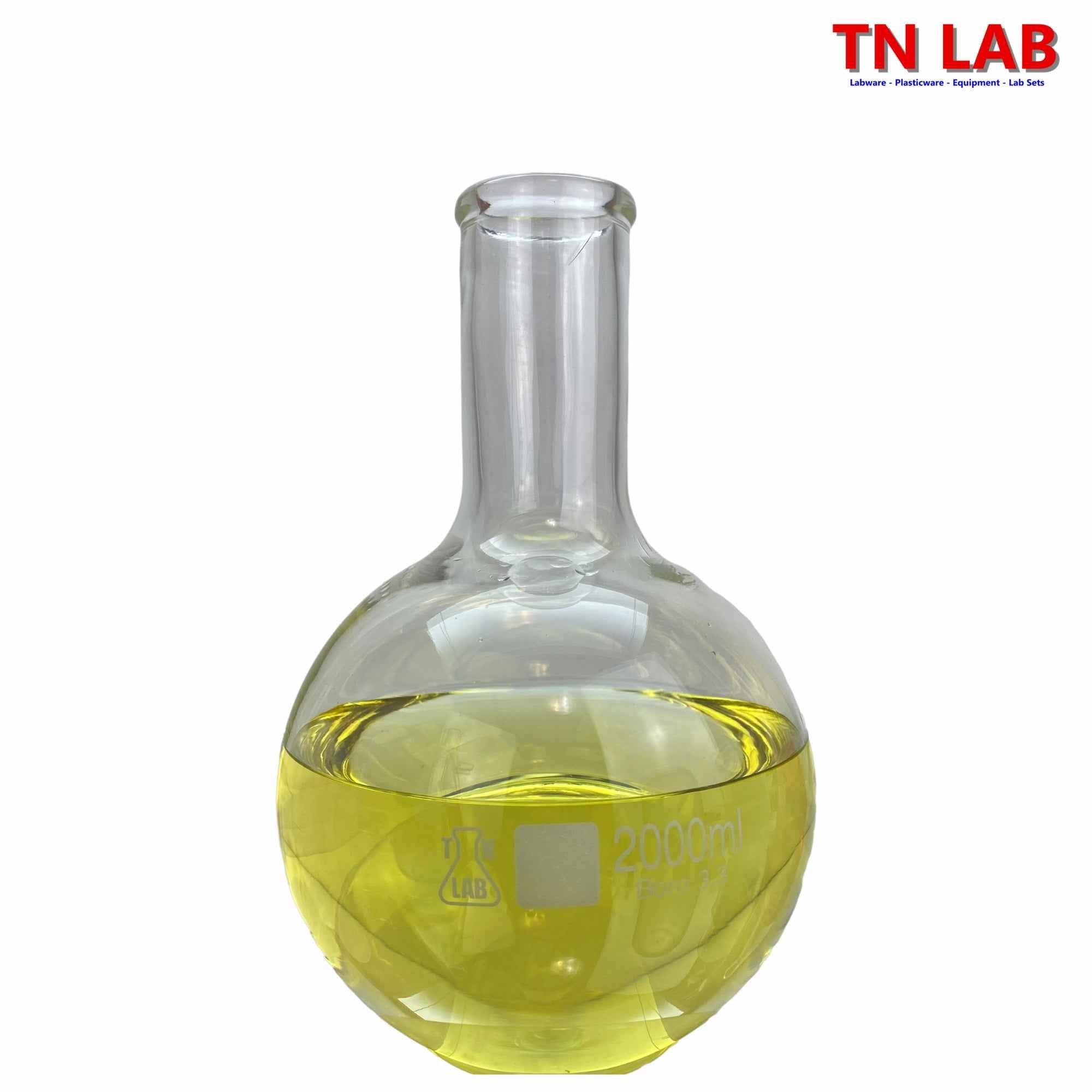 Flat Bottom Boiling Flask Florence Flask Borosilicate Glass 2000ml 2L - TN LAB Supply