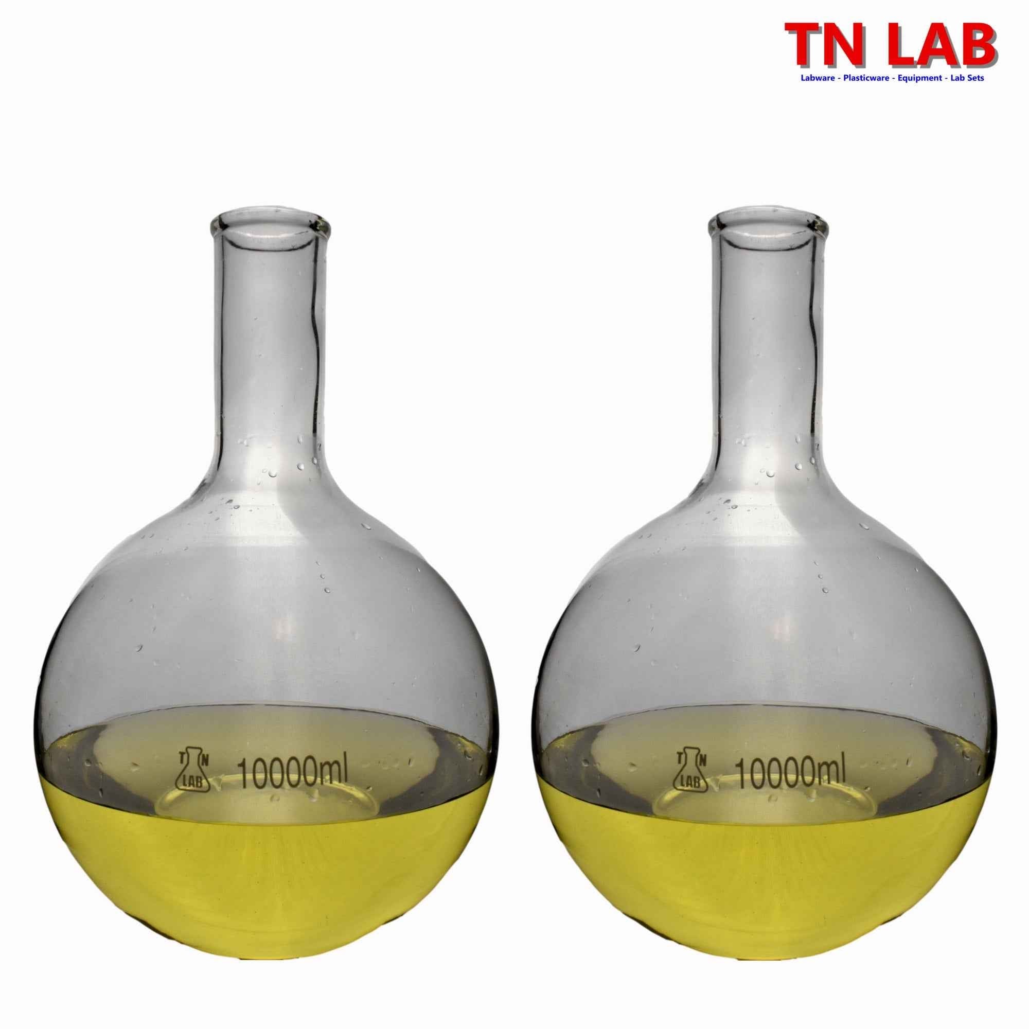 Flat Bottom Boiling Flask Florence Flask Borosilicate Glass Huge 10000ml 10L - TN LAB Supply