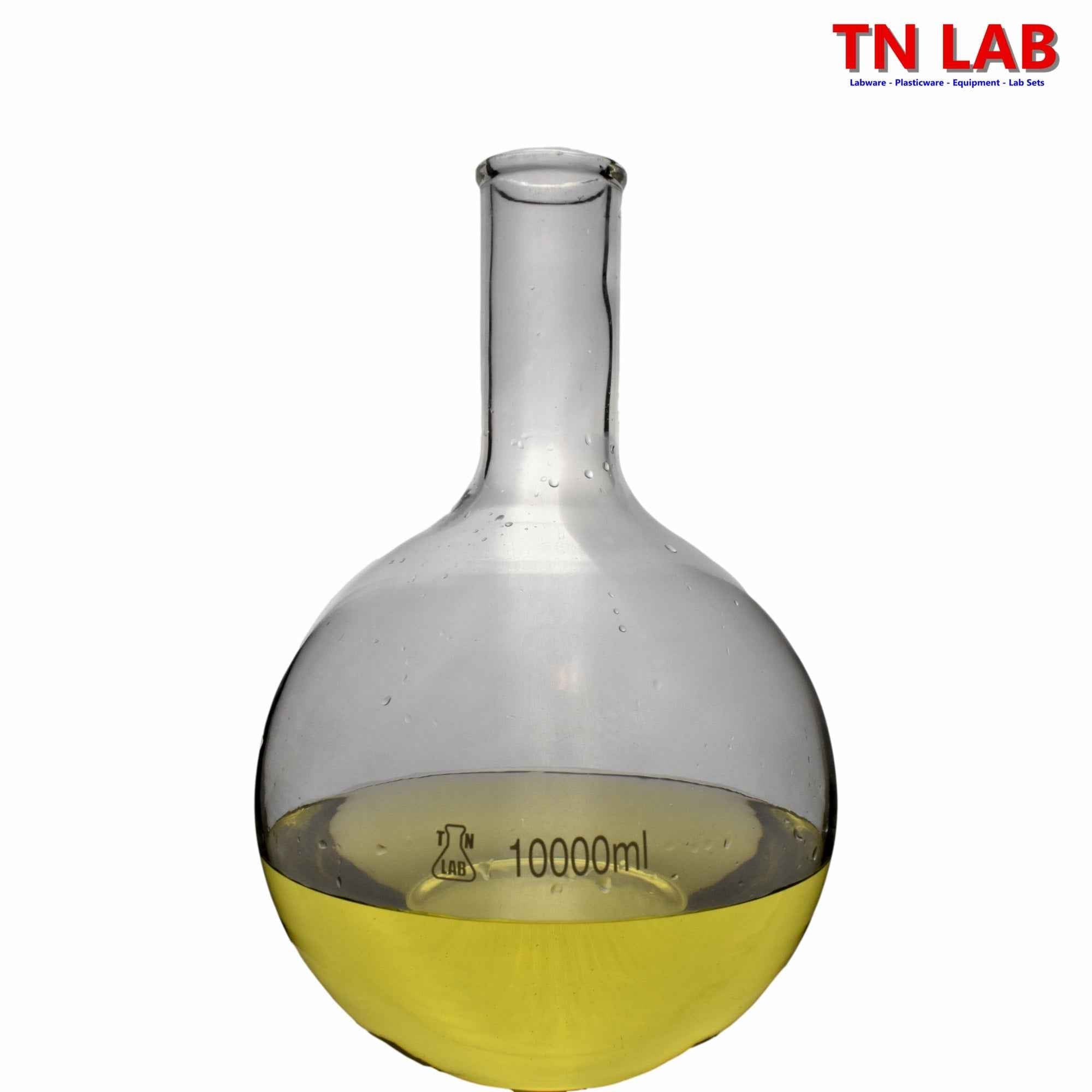 Flat Bottom Boiling Flask Florence Flask Borosilicate Glass Huge 10000ml 10L - TN LAB Supply