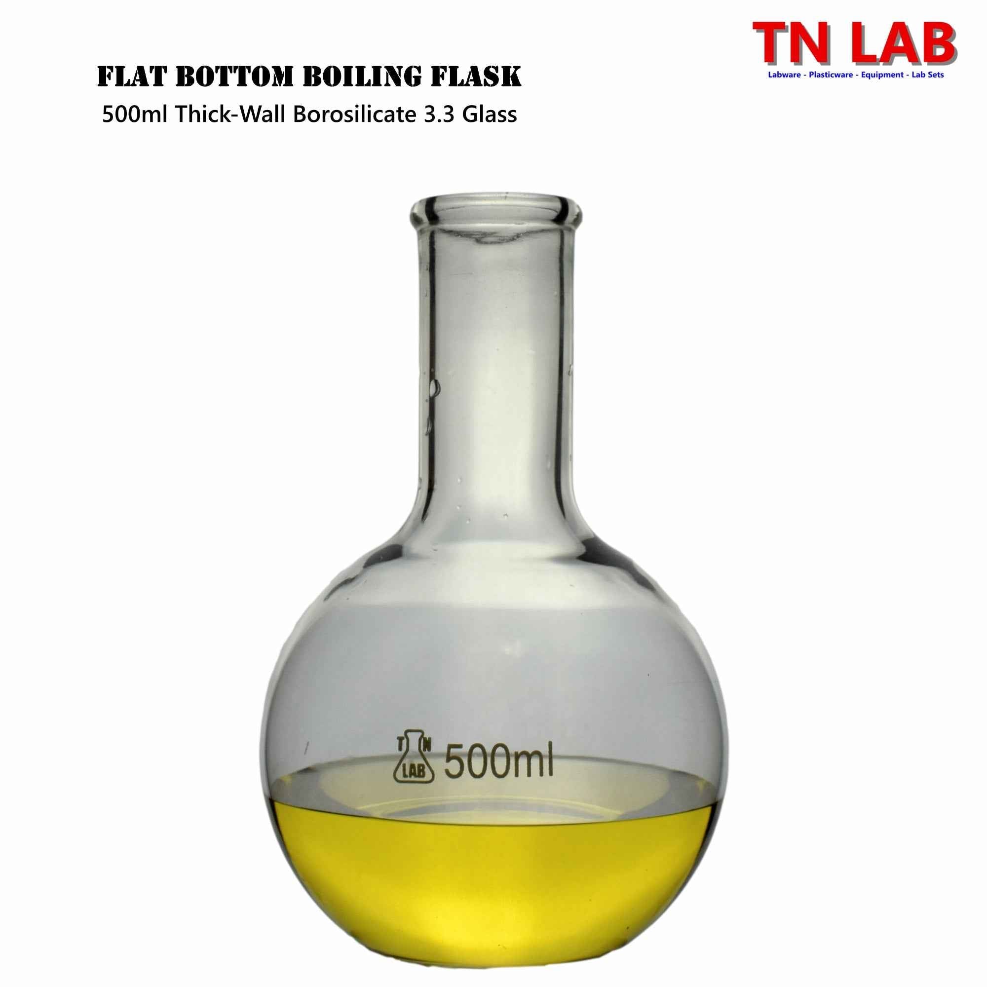 Flat Bottom Boiling Florence Flask Family - TN LAB Supply
