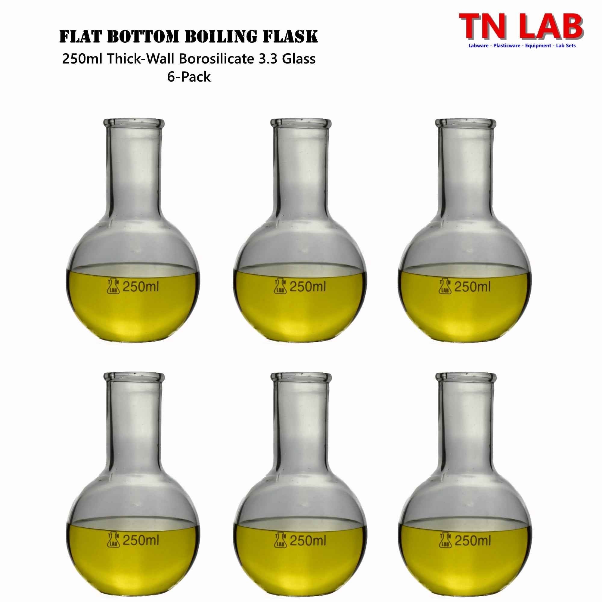 Flat Bottom Boiling Florence Flask Family - TN LAB Supply