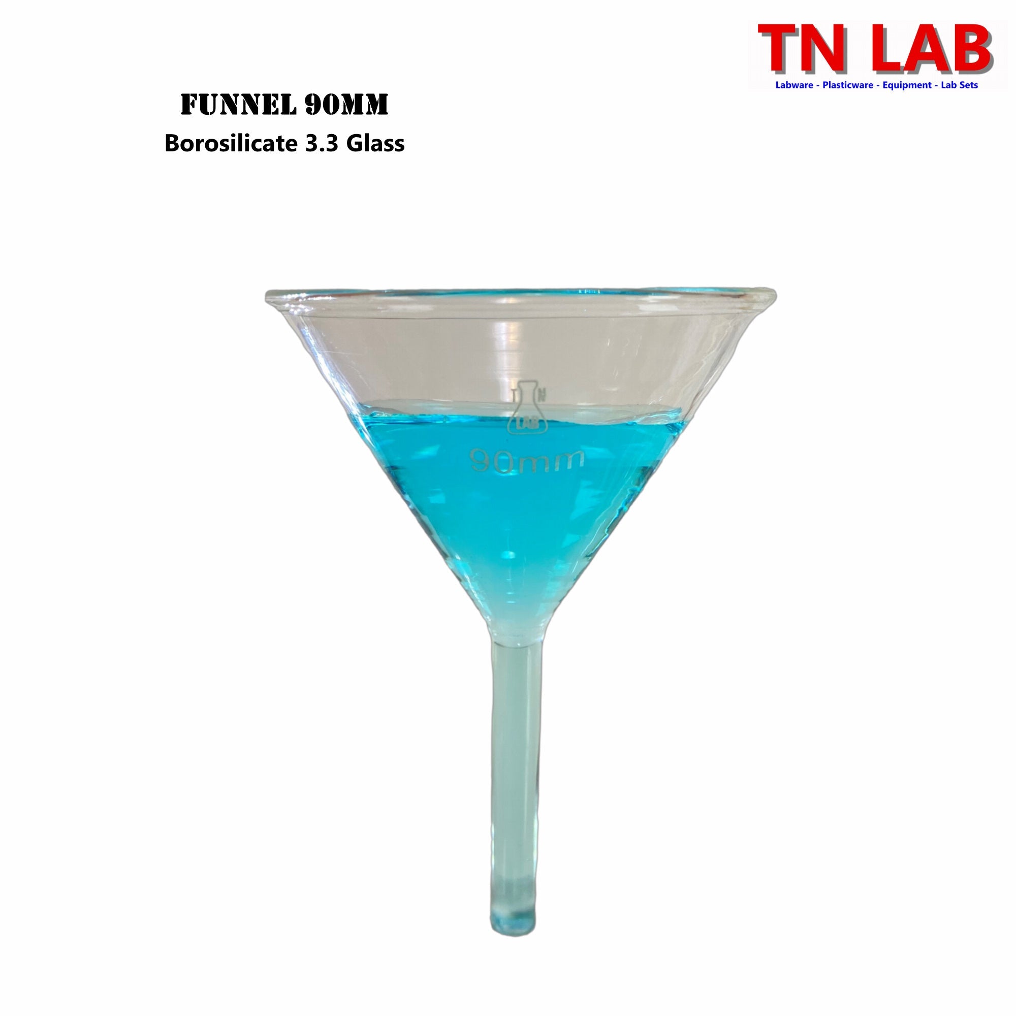 Funnel Borosilicate Glass 90mm Funnel - TN LAB Supply