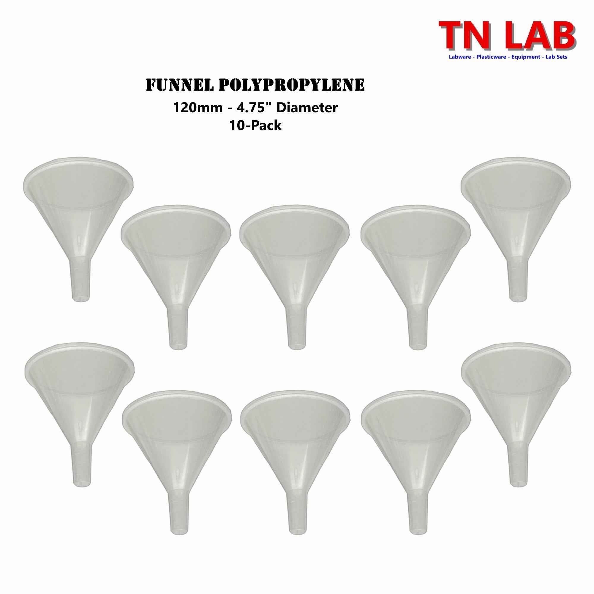 Funnel Polypropylene 120mm Diameter - TN LAB Supply