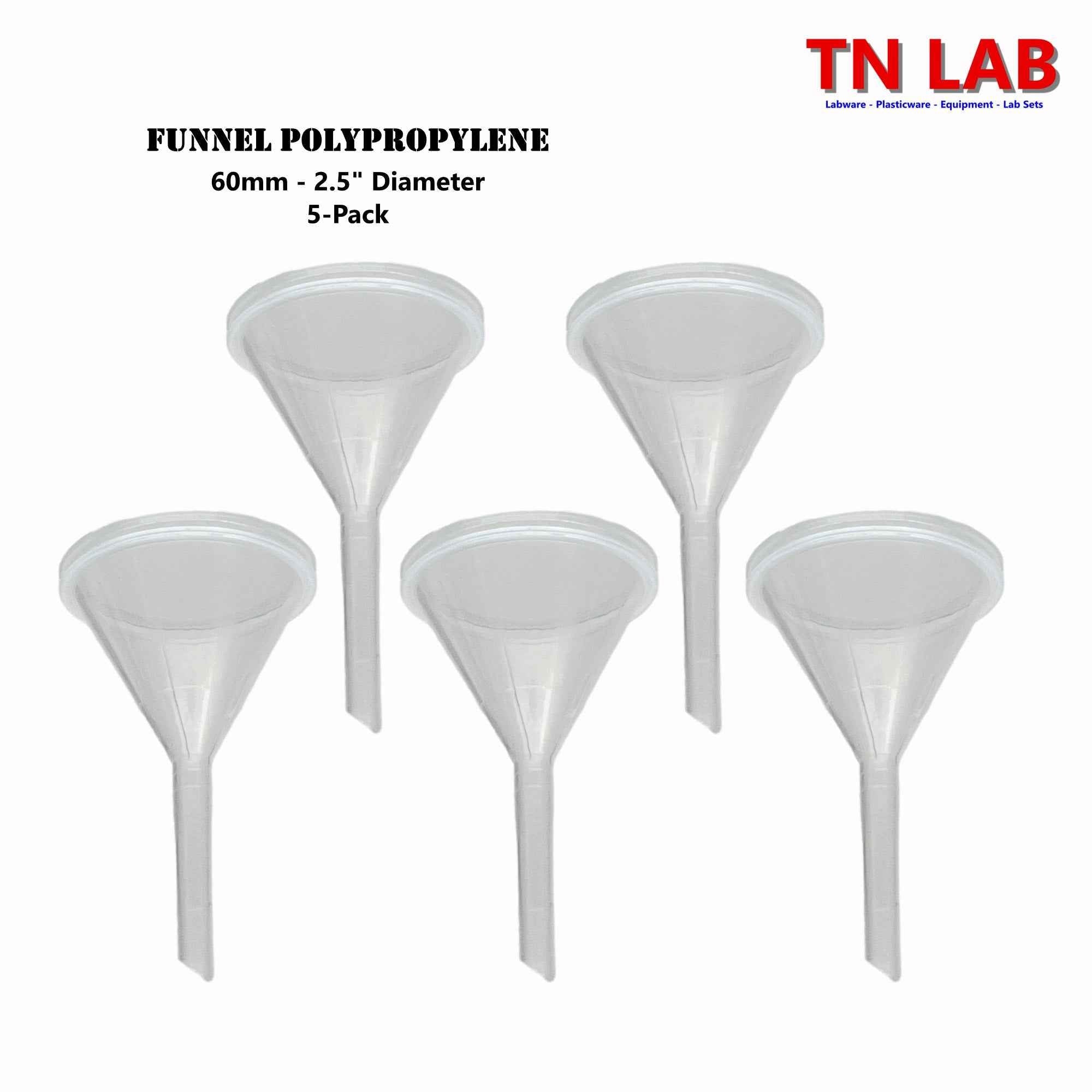 Funnel Polypropylene Medium Stem 60 mm - TN LAB Supply