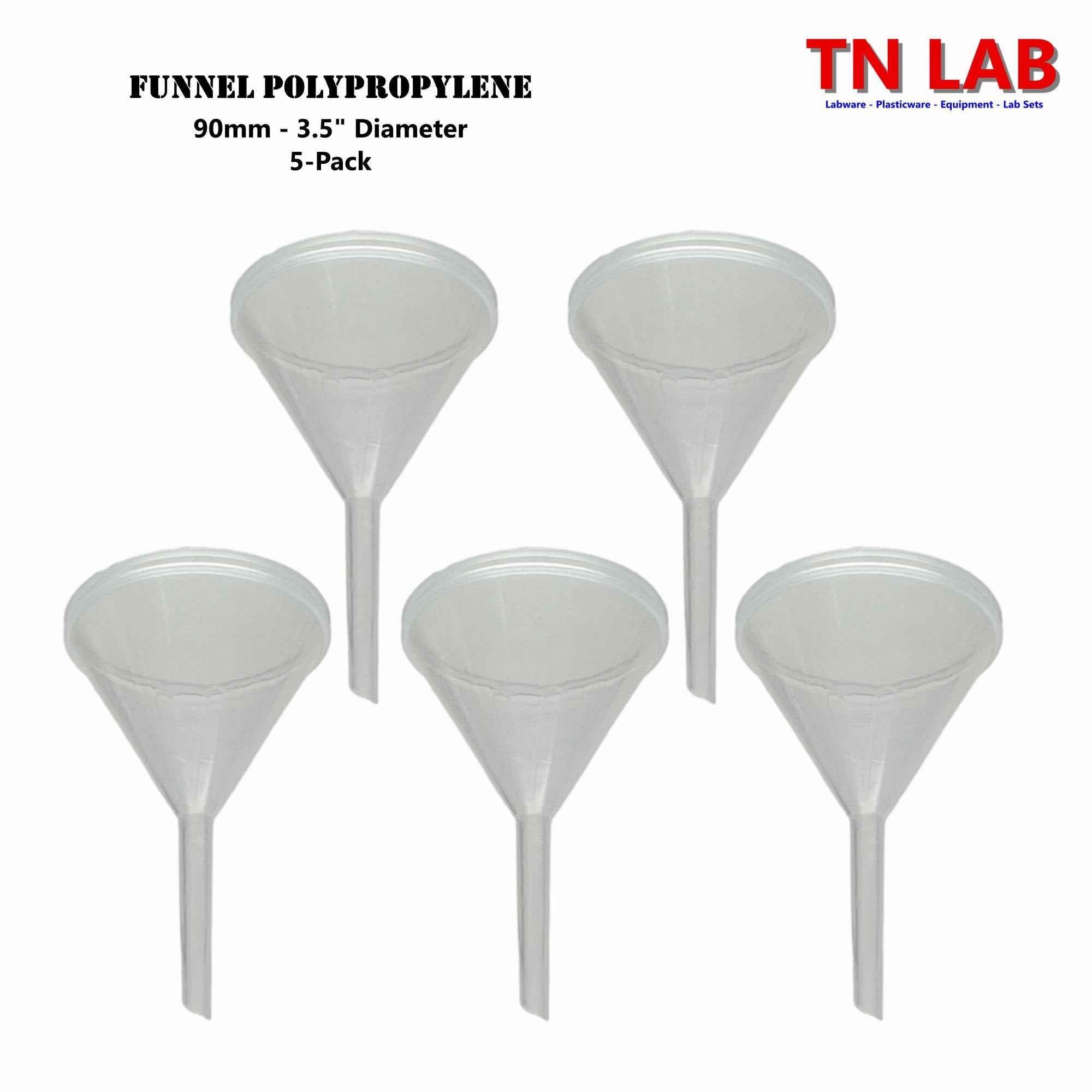 Funnel Polypropylene Short Stem 90 mm - TN LAB Supply
