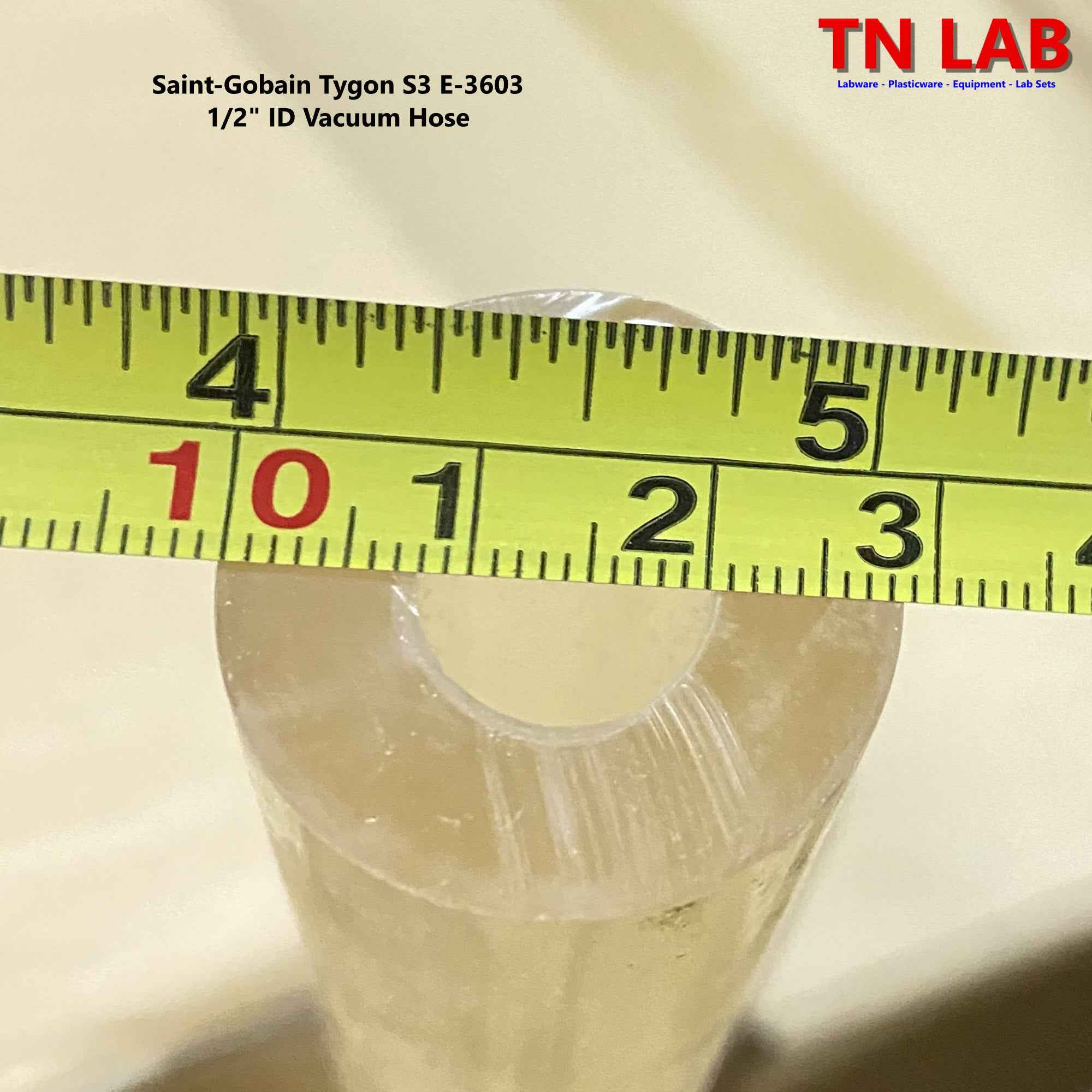 Hose Vacuum Tygon S3 E - 3603 1/2" ID - 1 1/8" OD - 1/4" Wall - TN LAB Supply