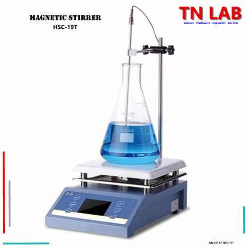 Magnetic Stirrer with Heat and Timer HSC - 19T 200 - 2000rpm Digital Display Ceramic Heating Plate Vertical Support Rod - TN LAB Supply