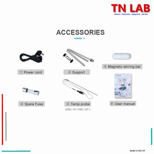 Magnetic Stirrer with Heat & Timer HSC-19T 200 - 2000rpm Digital Display Ceramic Heating Plate Vertical Support Rod - TN LAB
