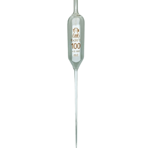 Pipette Volumetric Bulb Form 100 ml Borosilicate Glass 100ml 0.16ml Accuracy Yellow 10 - Pack - TN LAB Supply
