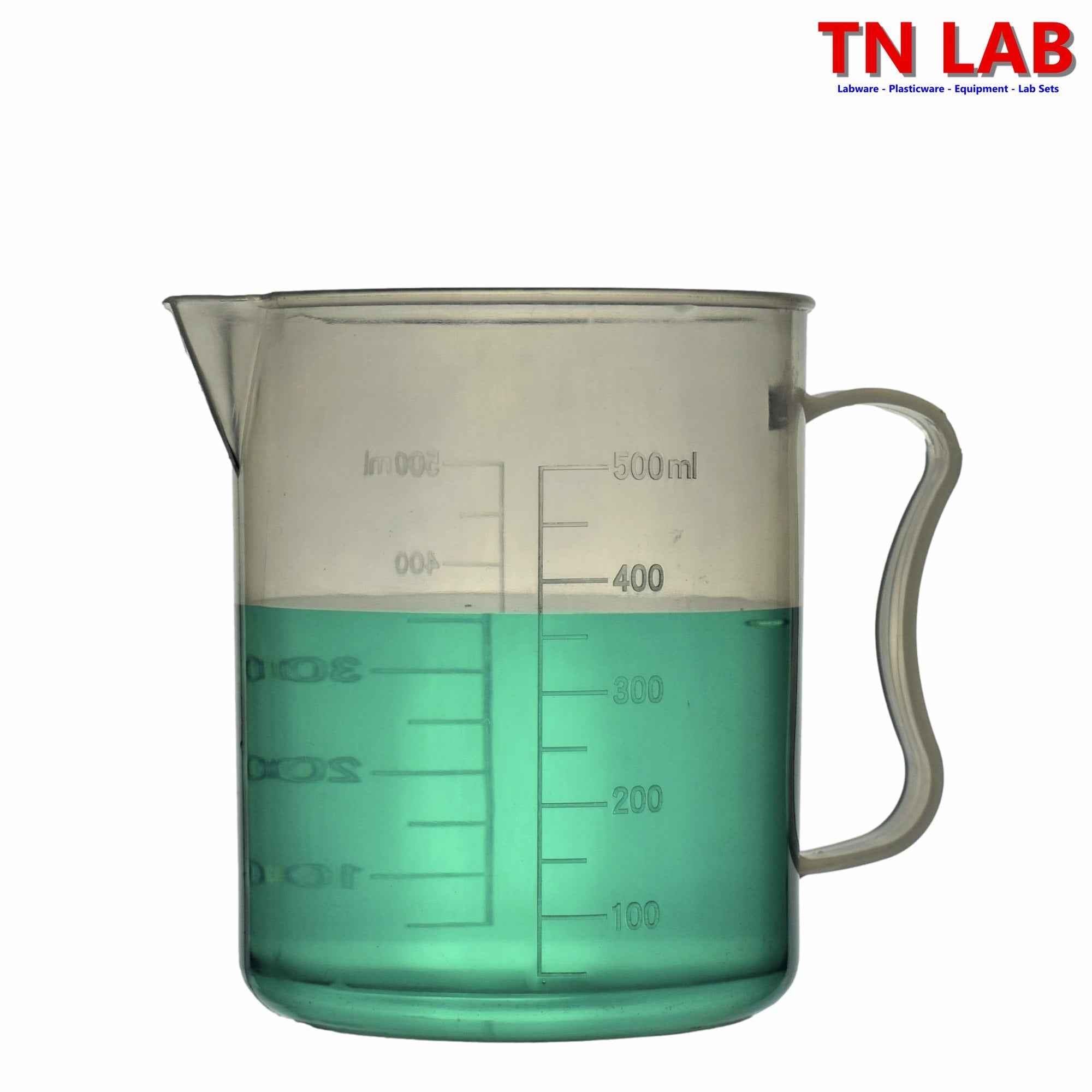 Pitcher Beaker Measuring Cup 500ml Strong Handle Polypropylene Graduated - TN LAB Supply