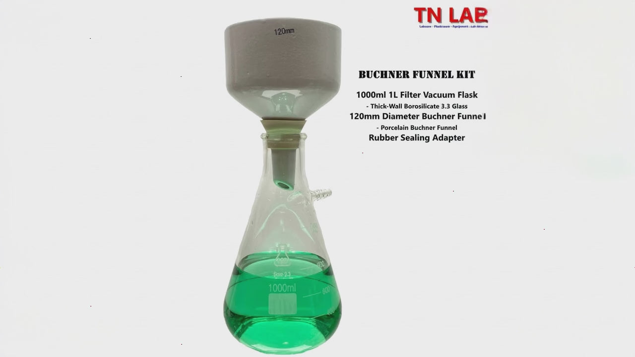 TN LAB Supply 100mm Buchner Funnel 1L Vacuum Filter Kit 