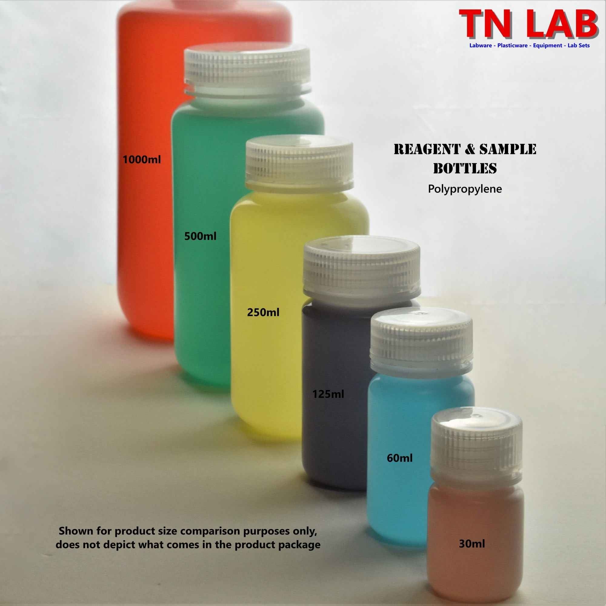 TN LAB Supply Reagent Sample Bottle 22-Piece SET Wide Mouth