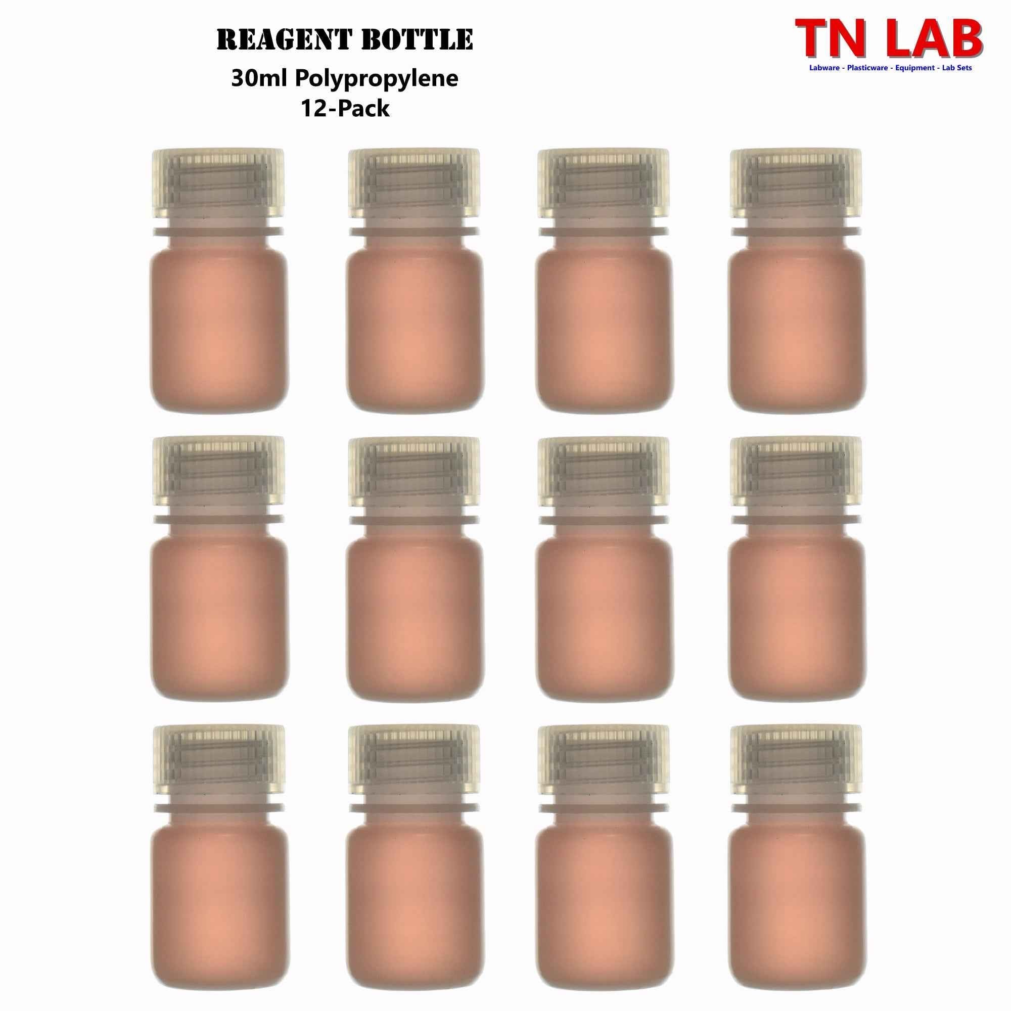 Reagent Wide - Mouth Sample Storage Bottle Polypropylene Plastic 30 ml 1oz - TN LAB Supply